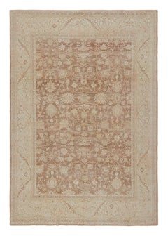 Retro Persian Sultanabad Rug in Beige, with Floral Patterns, from Rug & Kilim