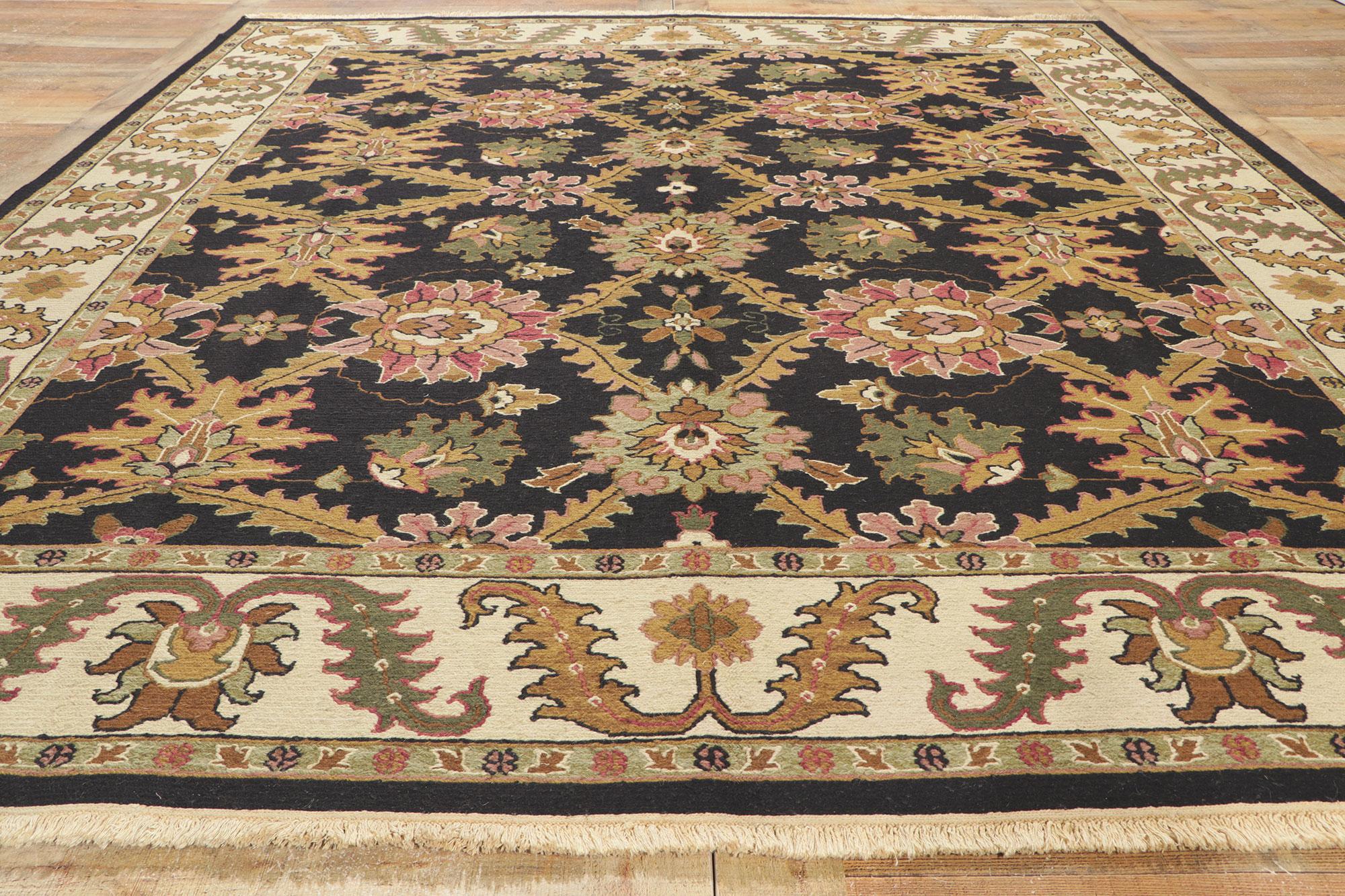 Vintage Persian Sultanabad Style Indian Rug with Earth-Tone Colors For Sale 1