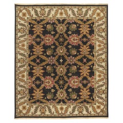 Retro Persian Sultanabad Style Indian Rug with Earth-Tone Colors