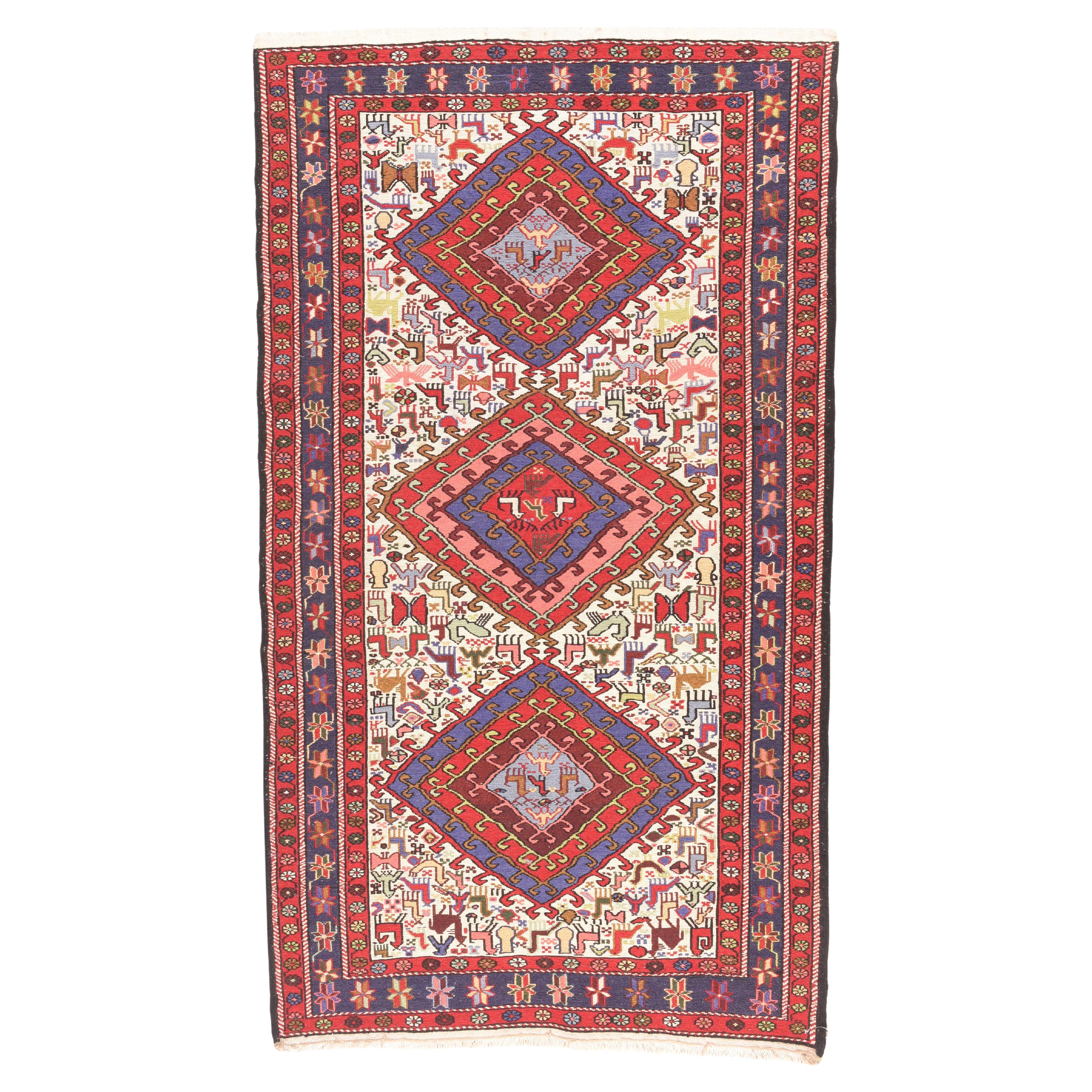 Vintage Persian Sumak Rug 3'8'' x 6'5''