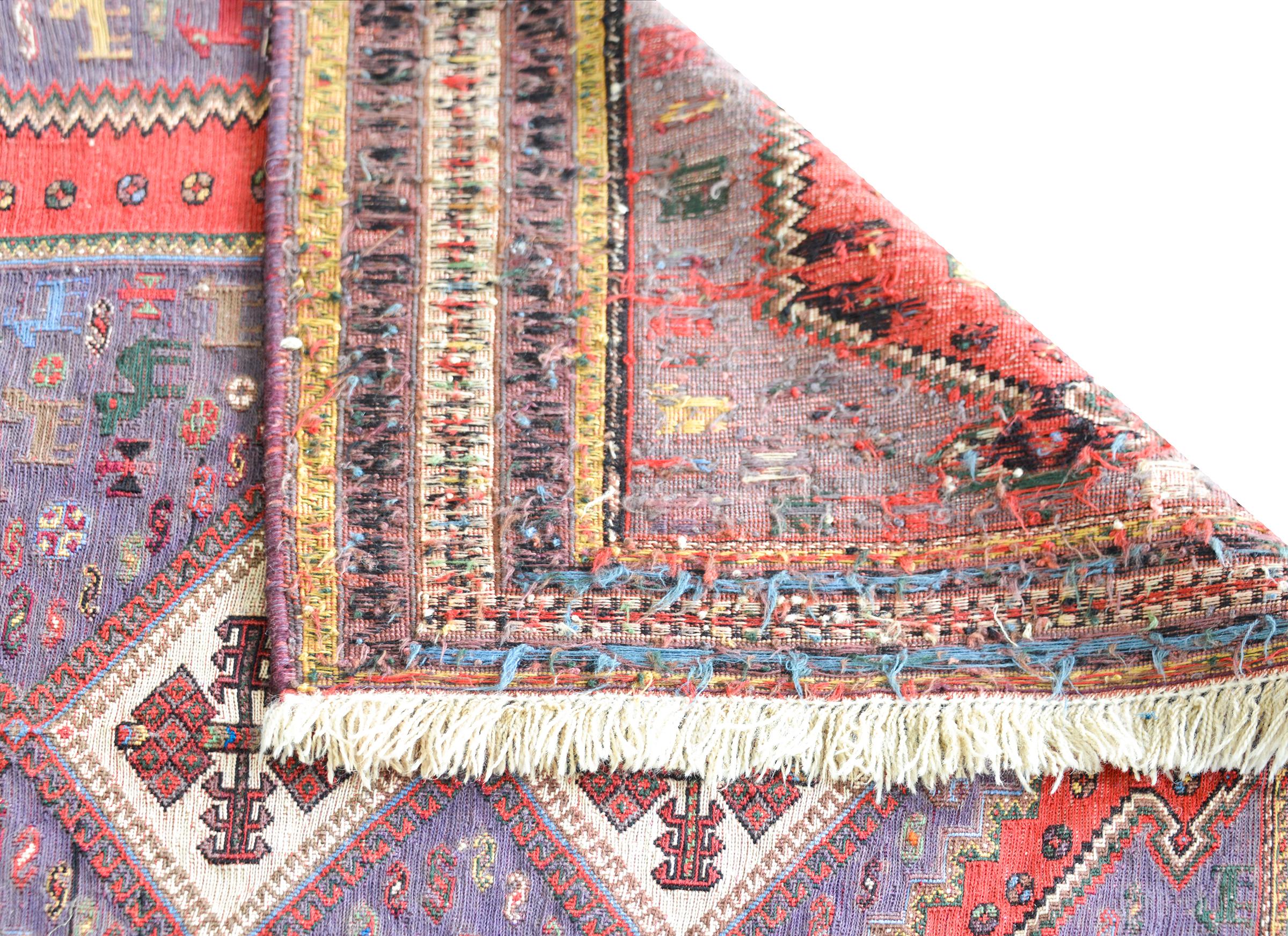 Vintage Persian Sumak Rug For Sale 5