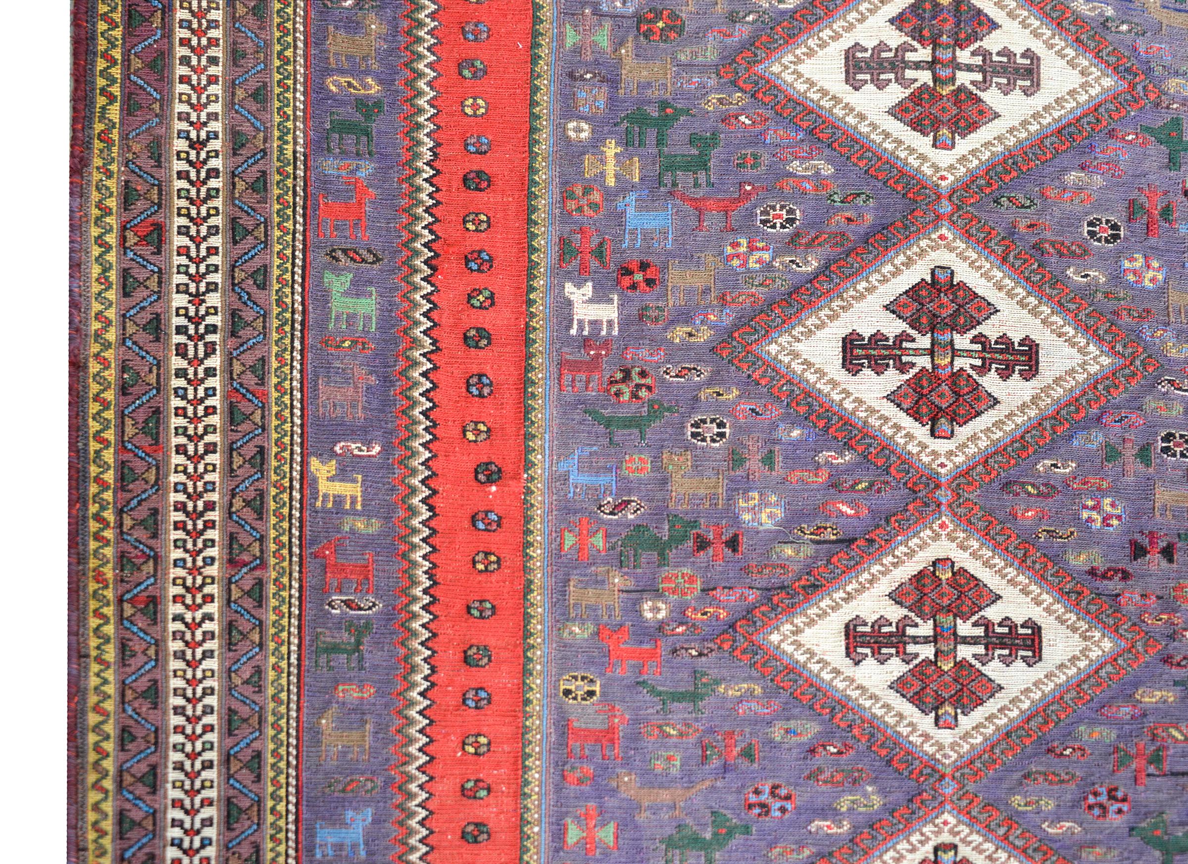 Vintage Persian Sumak Rug For Sale 2