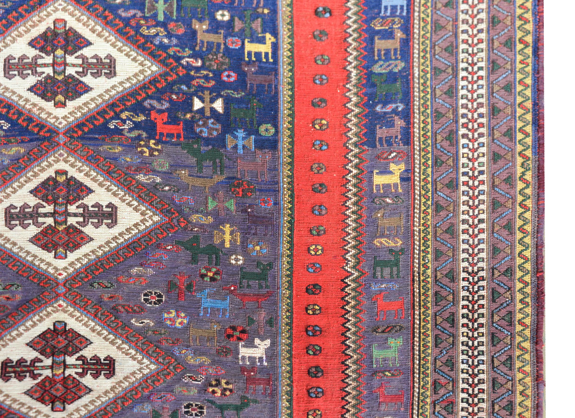 Vintage Persian Sumak Rug For Sale 3