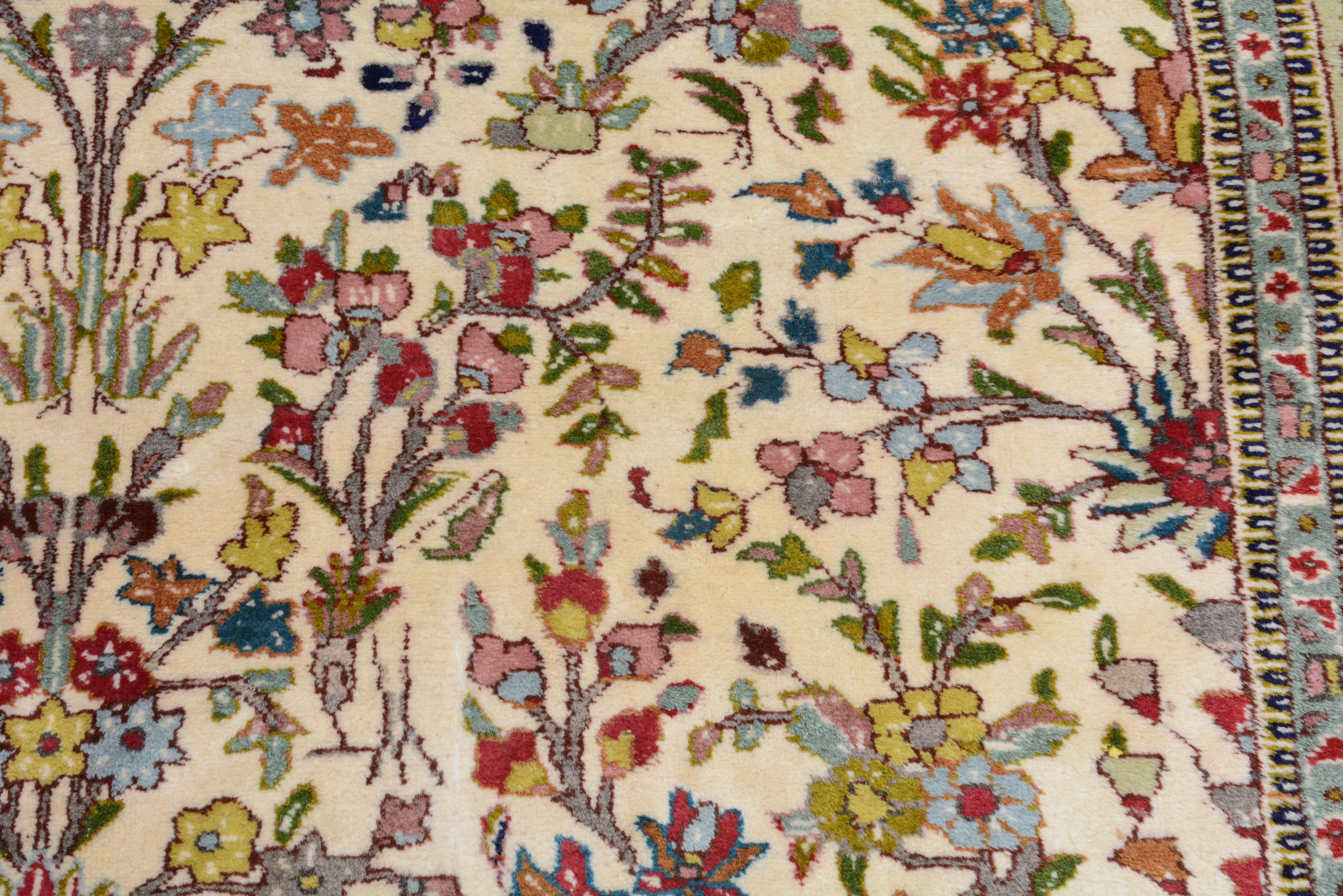 Wool Vintage Persian Taba Tabriz Carpet For Sale
