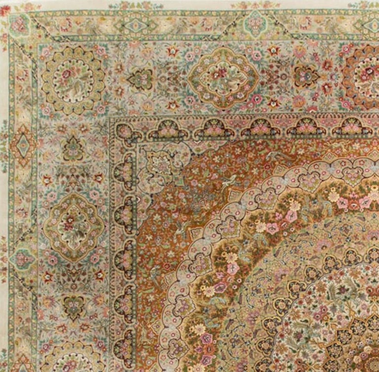 Vintage Persian Tabriz Square Rug, 18