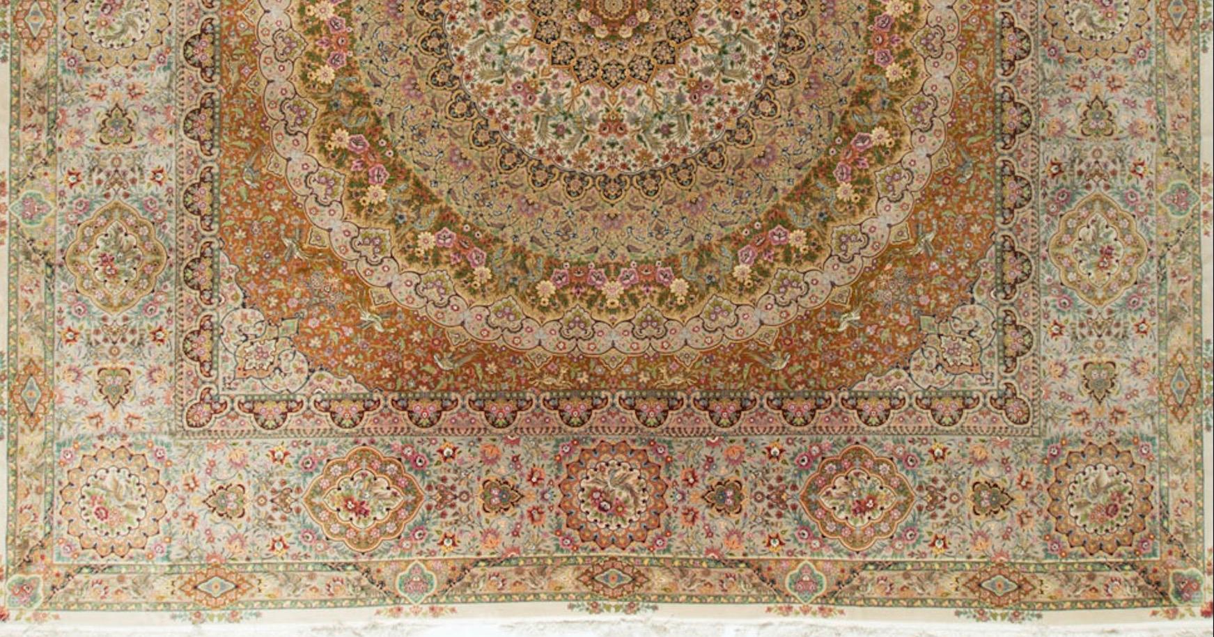 Quadratischer persischer Täbris-Teppich, 18'0 x 18'0. (Persisch) im Angebot