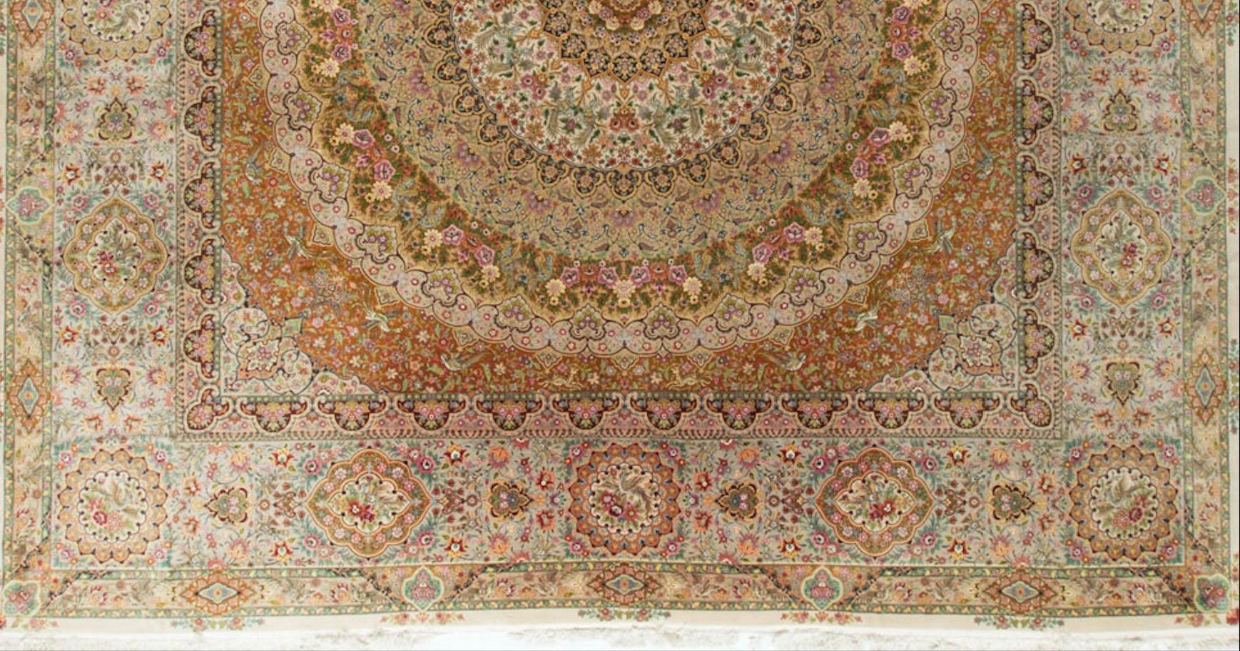 Alfombra Cuadrada Persa Tabriz Vintage, 18'0 x 18'0. mediados del siglo XX en venta
