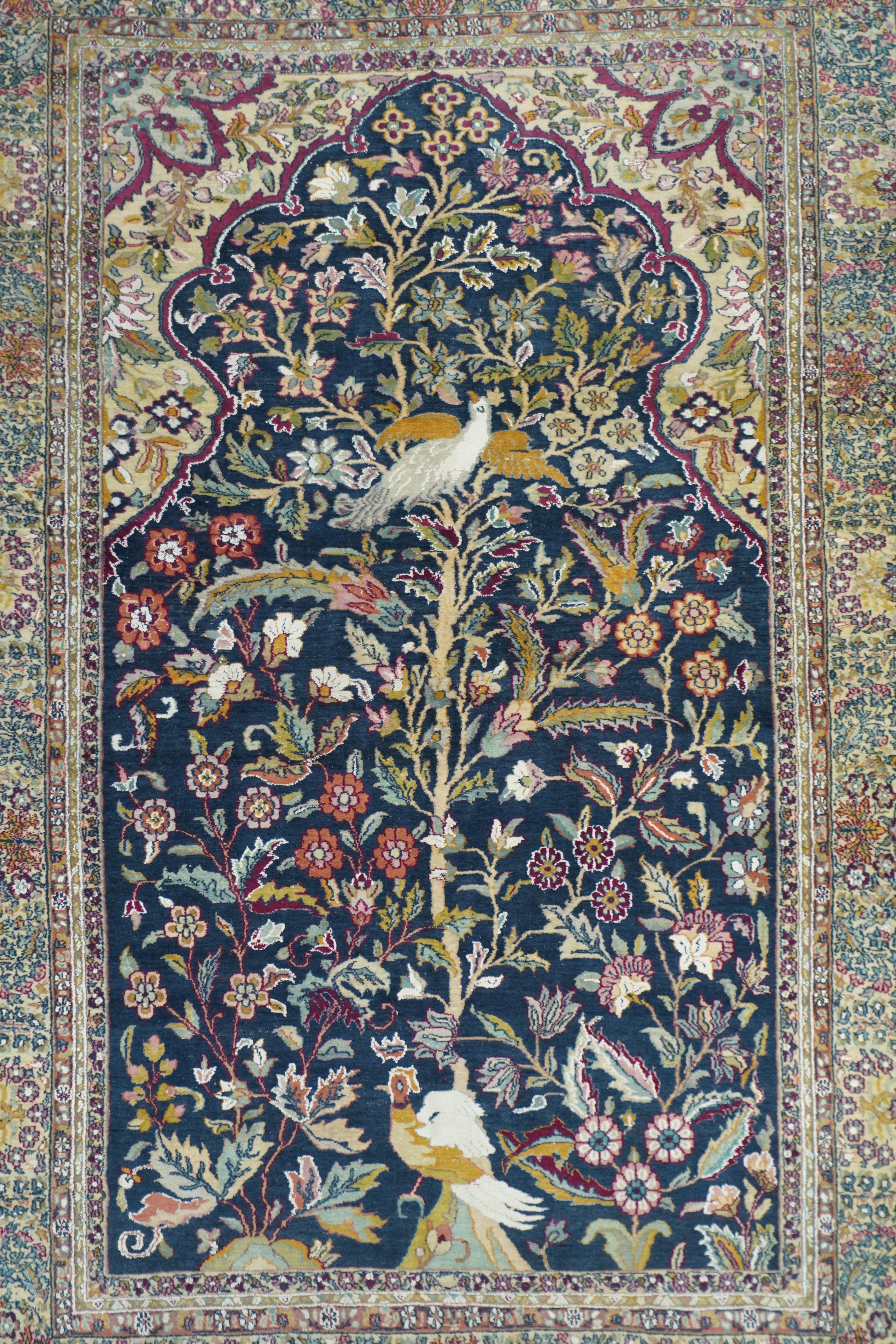 Hand-Knotted Vintage Persian Tabriz 4'6