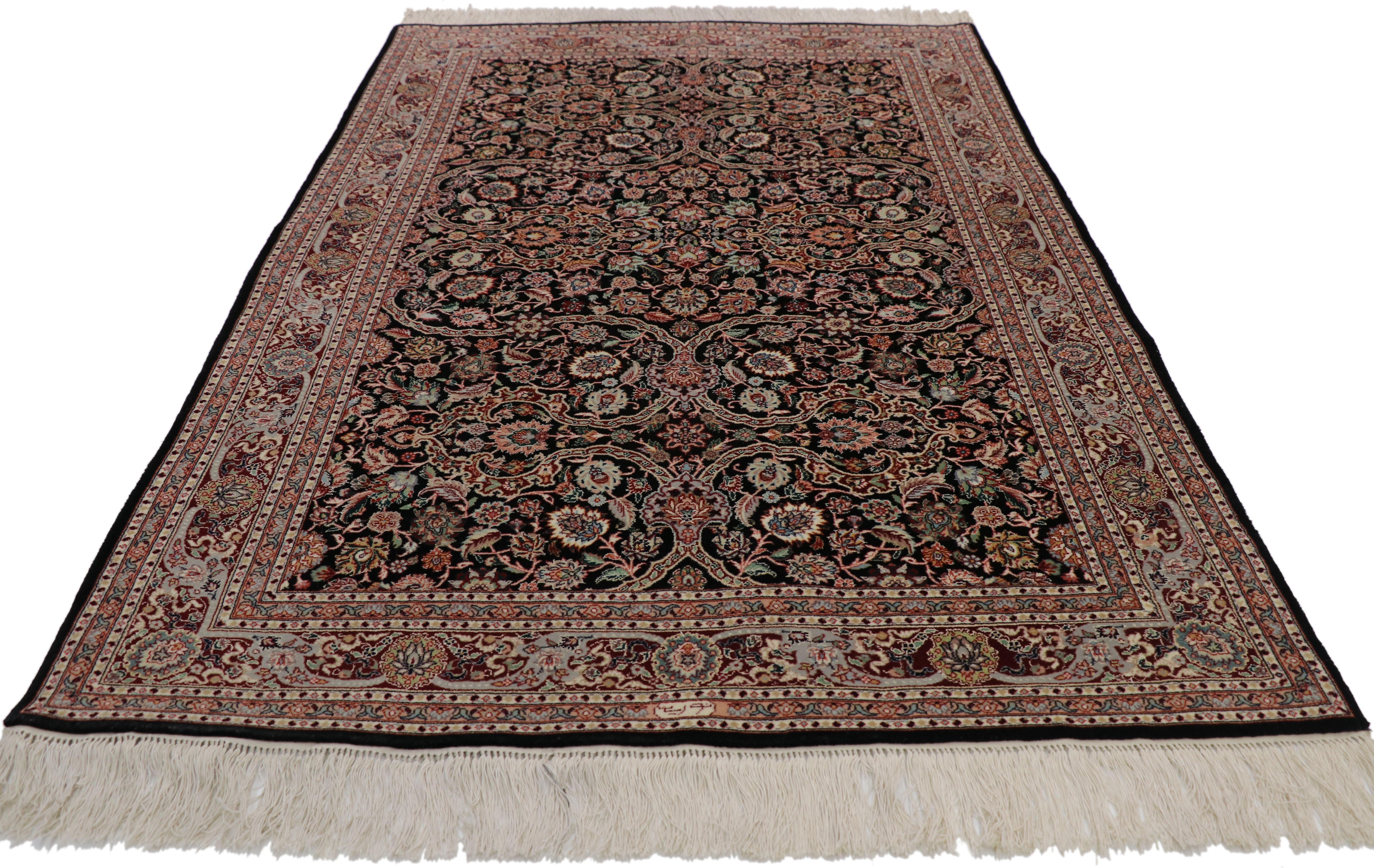 Hand-Knotted Vintage Chinese Tabriz Rug with Persian Style For Sale