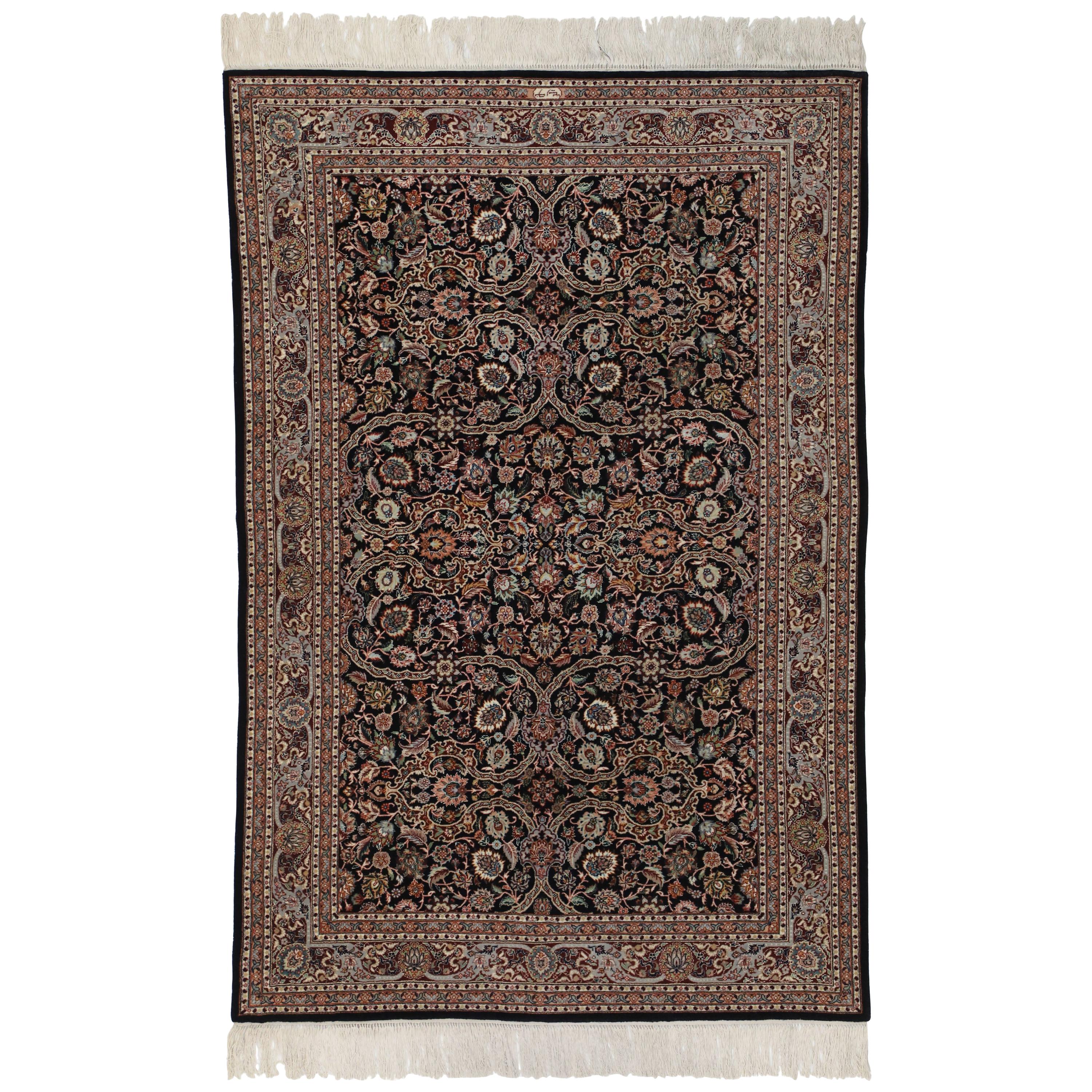 Vintage Chinese Tabriz Rug with Persian Style For Sale