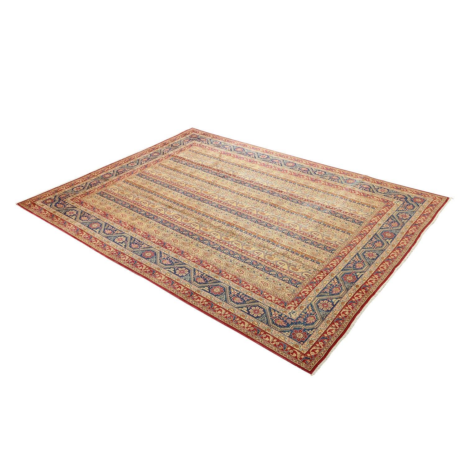 Hand-Knotted Vintage Persian Tabriz Ala Baff Rug - Size: 12'10 X 9'10 For Sale