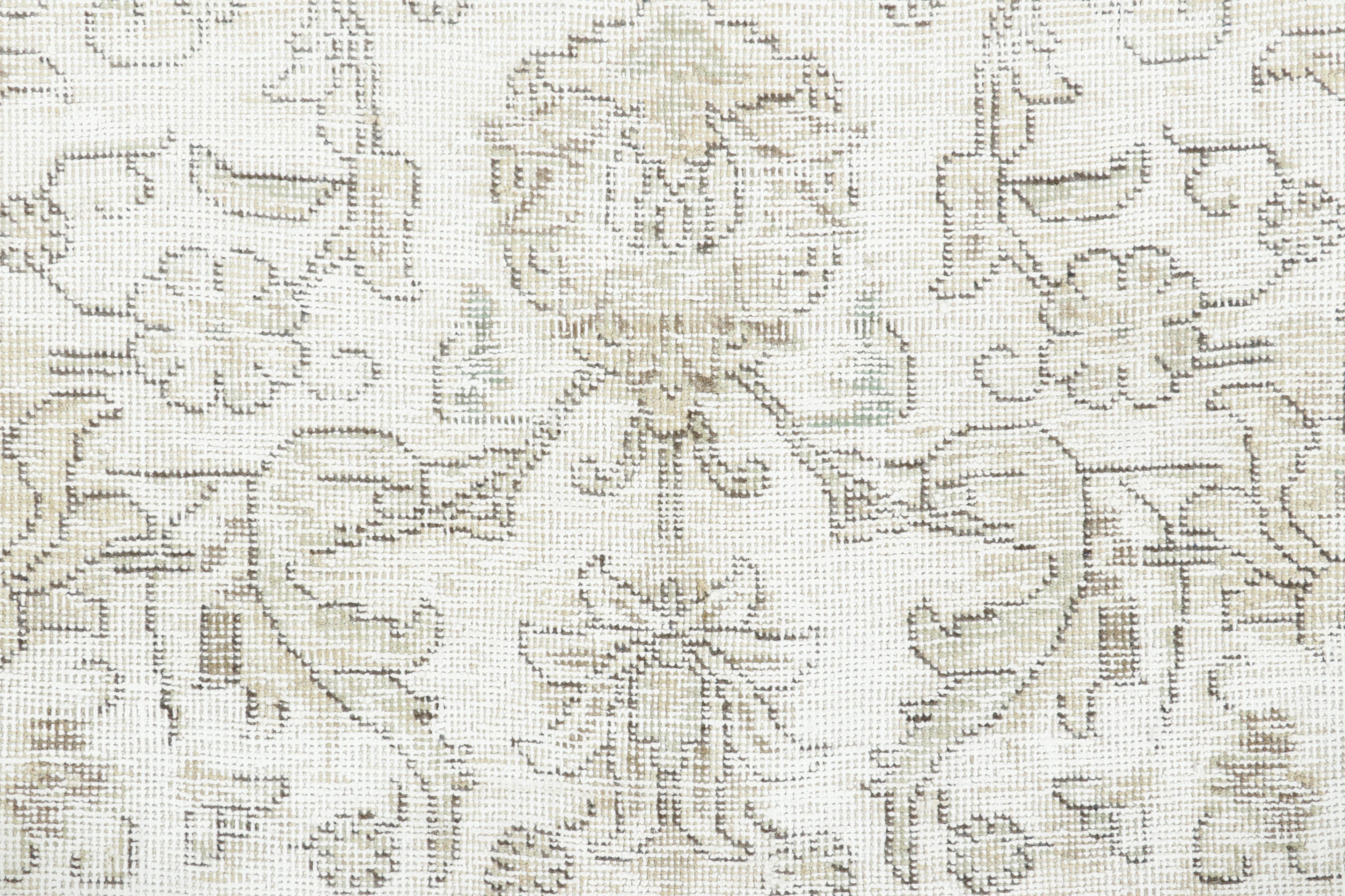 Noué à la main Tapis persan vintage Tabriz, motif fantôme en ivoire et taupe pâle & Kilim en vente