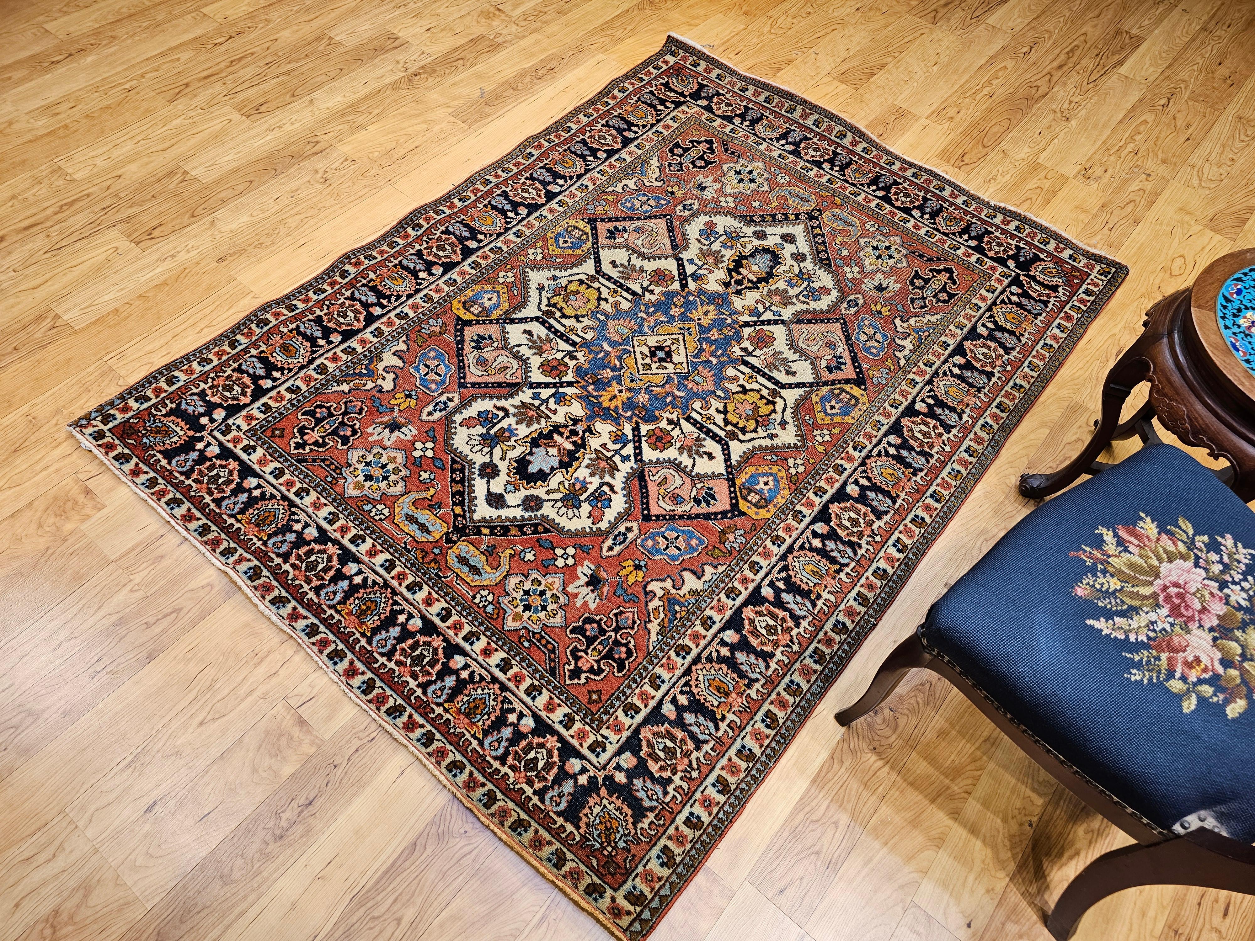 Altpersischer Täbris-Teppich mit Heriz-Serapi-Muster im Angebot 7