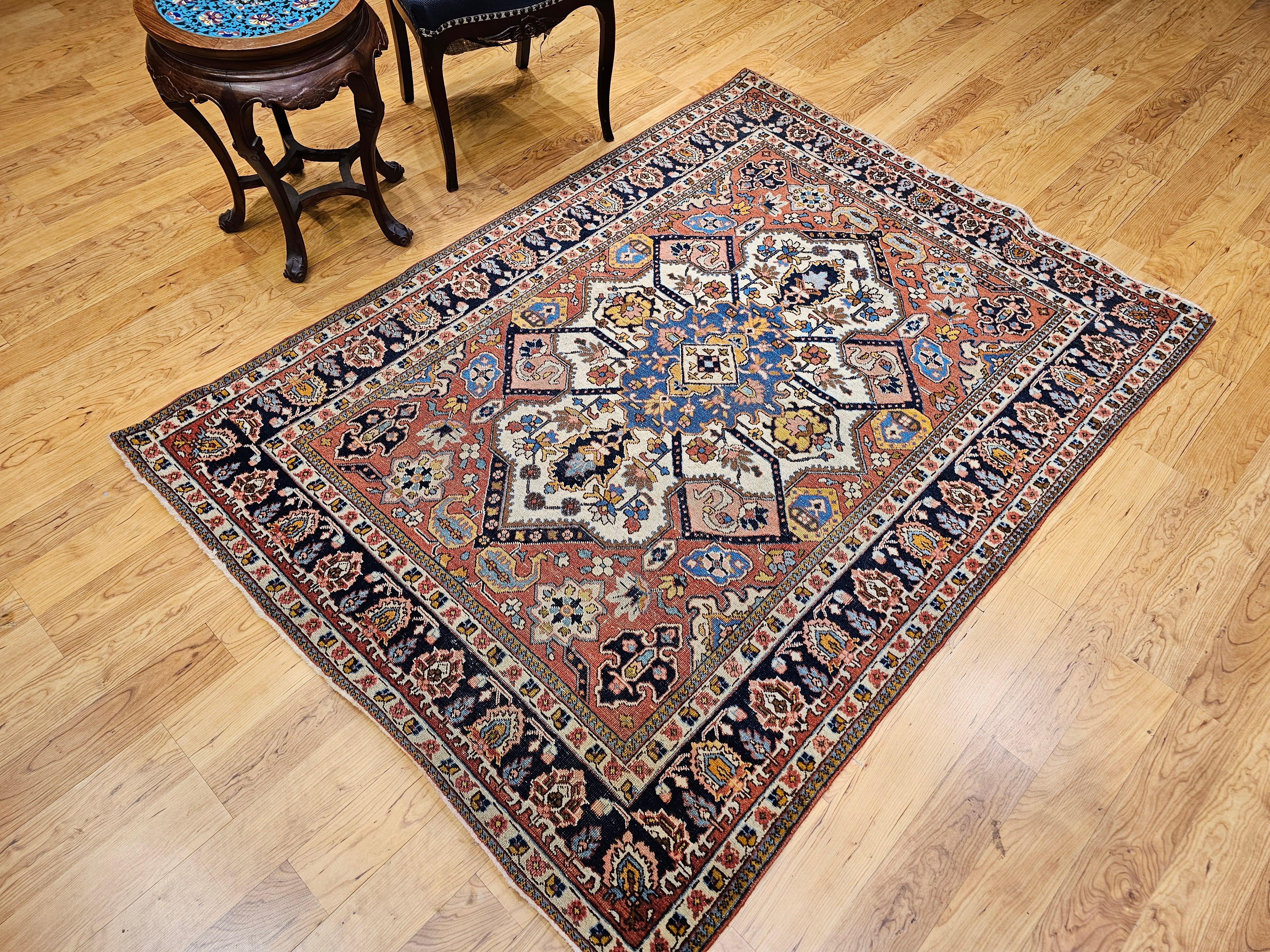 Altpersischer Täbris-Teppich mit Heriz-Serapi-Muster im Angebot 11