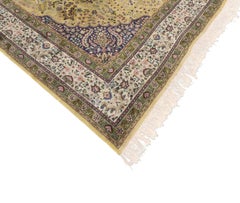Vintage Persian Tabriz Area Rug with Arabesque Art Nouveau Style