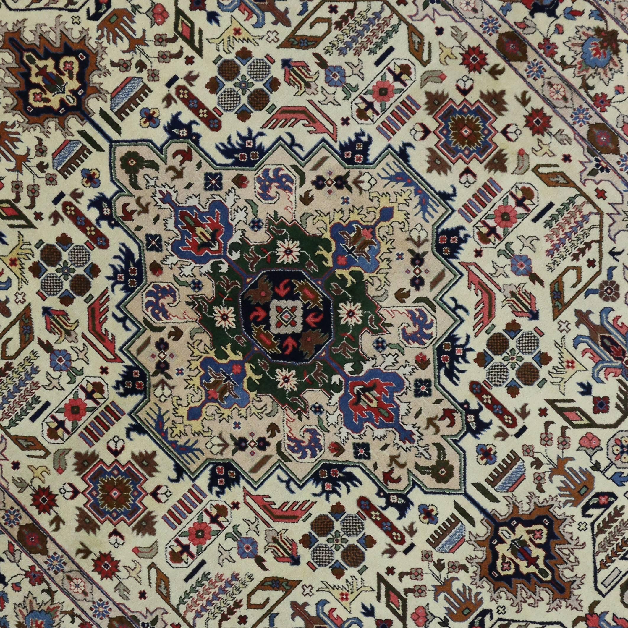 Vintage Persian Tabriz Area Rug with Modern Traditional Style For Sale 1