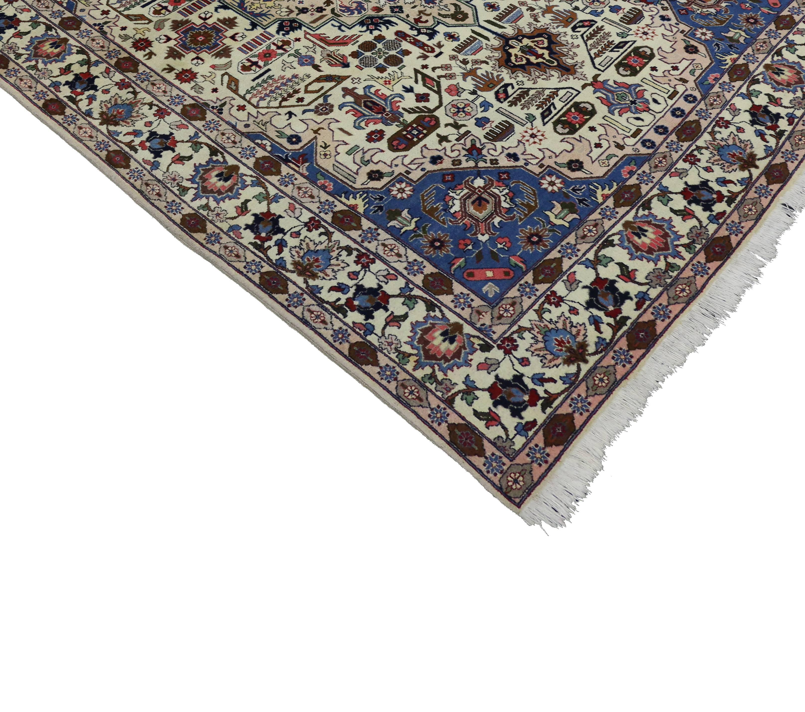 Vintage Persian Tabriz Area Rug with Modern Traditional Style For Sale 2