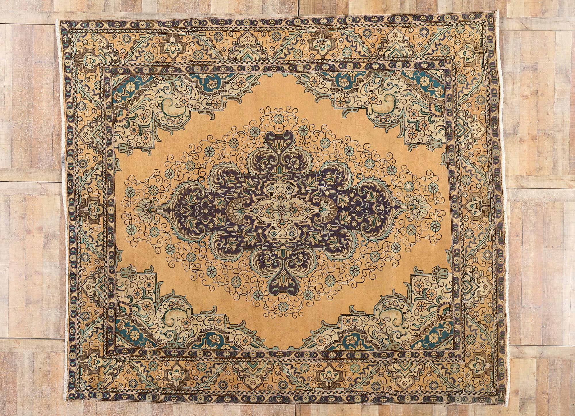1950's Persian Tabriz Carpet with Traditional Style For Sale 3
