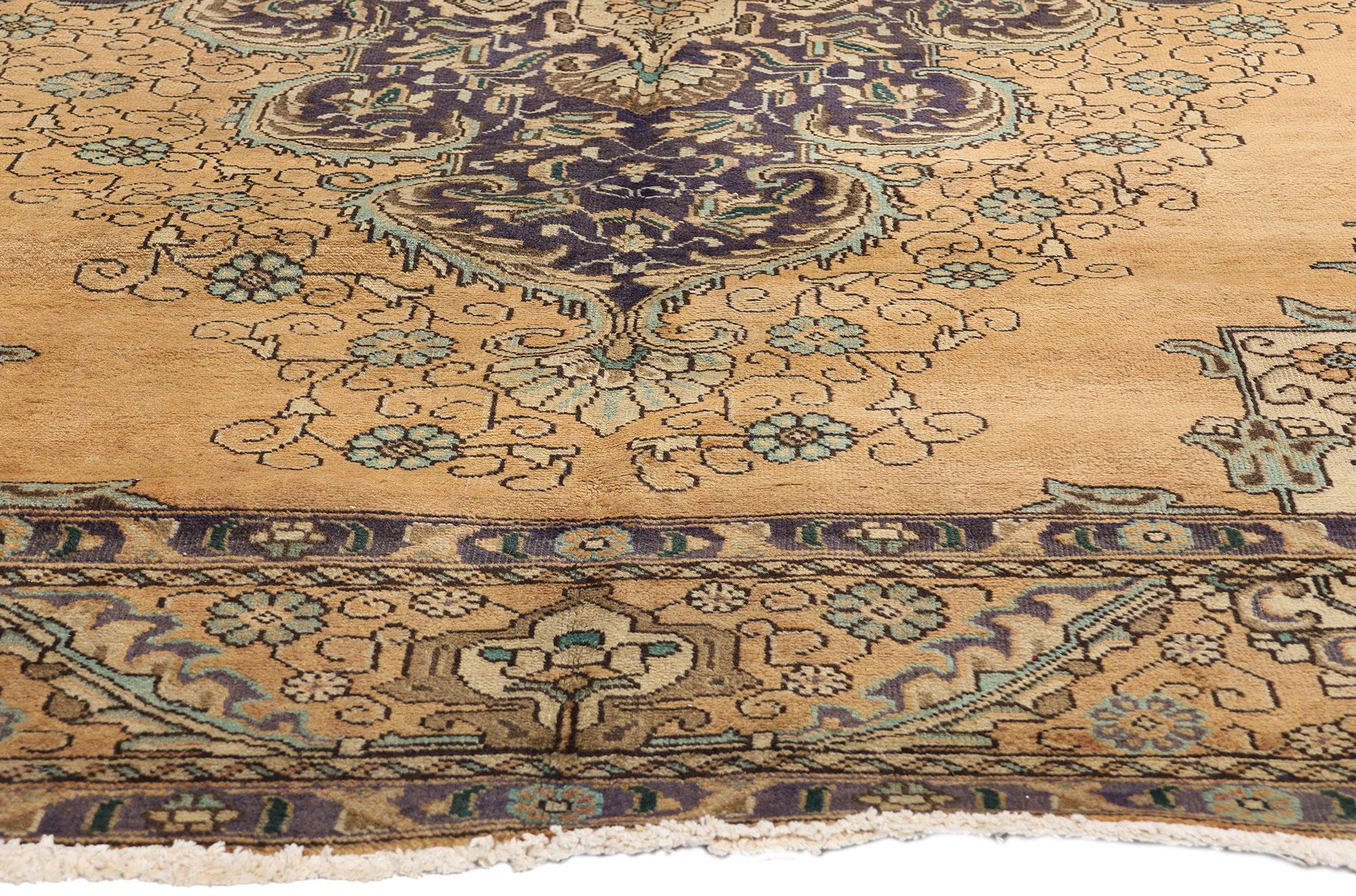 Wool 1950's Persian Tabriz Carpet with Traditional Style For Sale