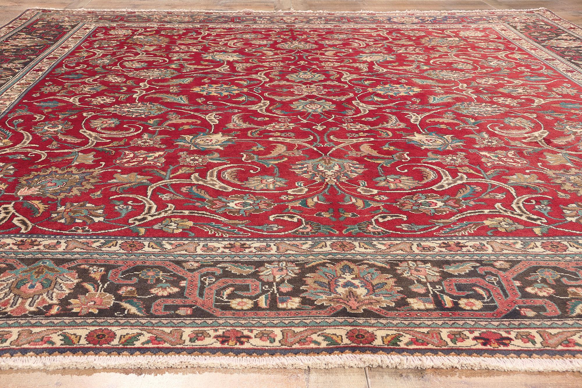 Vintage Persian Tabriz Rug, Classic Elegance Meets Timeless Beauty For Sale 2