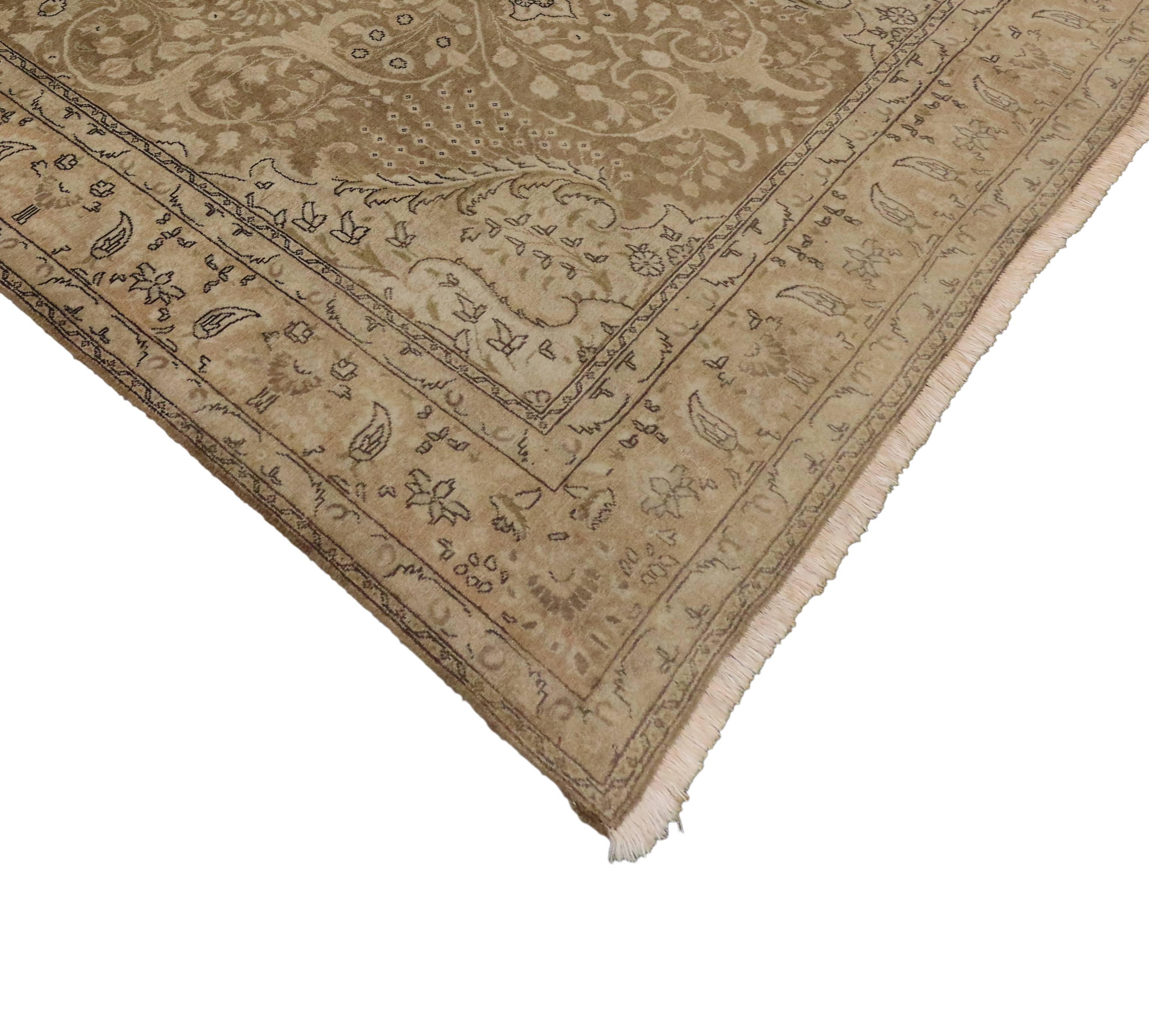 20th Century Vintage Persian Tabriz Area Rug with Traditional Style For Sale