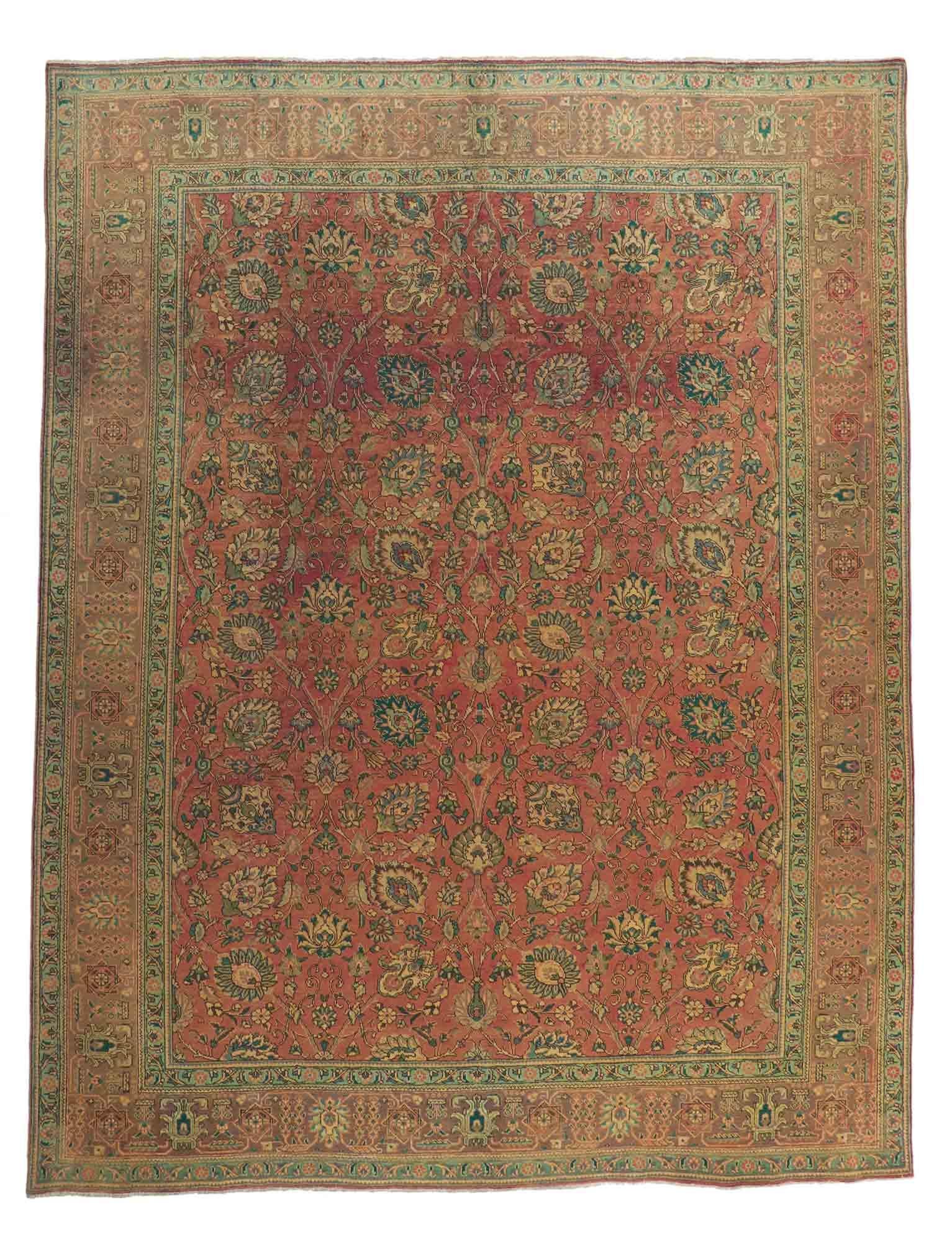 Vintage Persian Tabriz Area Rug with Traditional Style For Sale 7