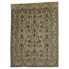 Vintage Persian Tabriz Area Rug with Traditional Style