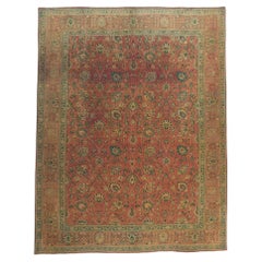 Vintage Persian Tabriz Area Rug with Traditional Style