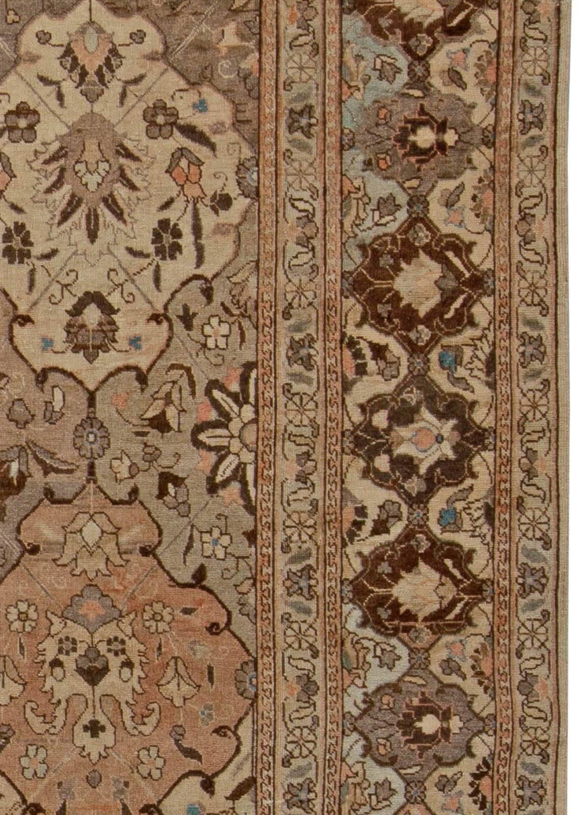 20th Century Vintage Persian Tabriz Handwoven Wool Carpet For Sale