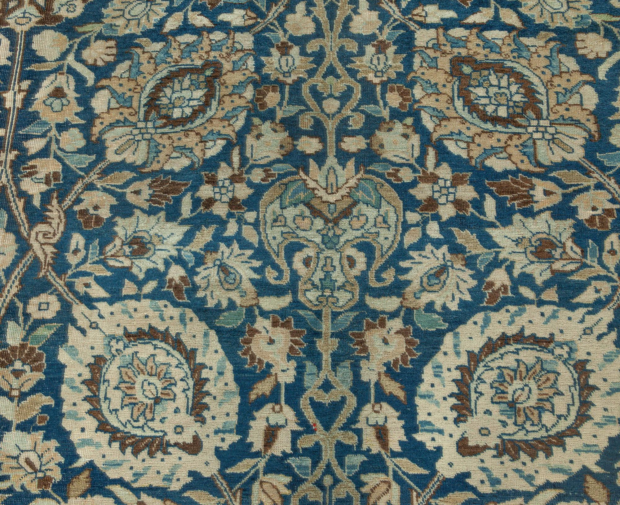 Vintage Persian Tabriz botanic handmade wool carpet
Size: 11'9