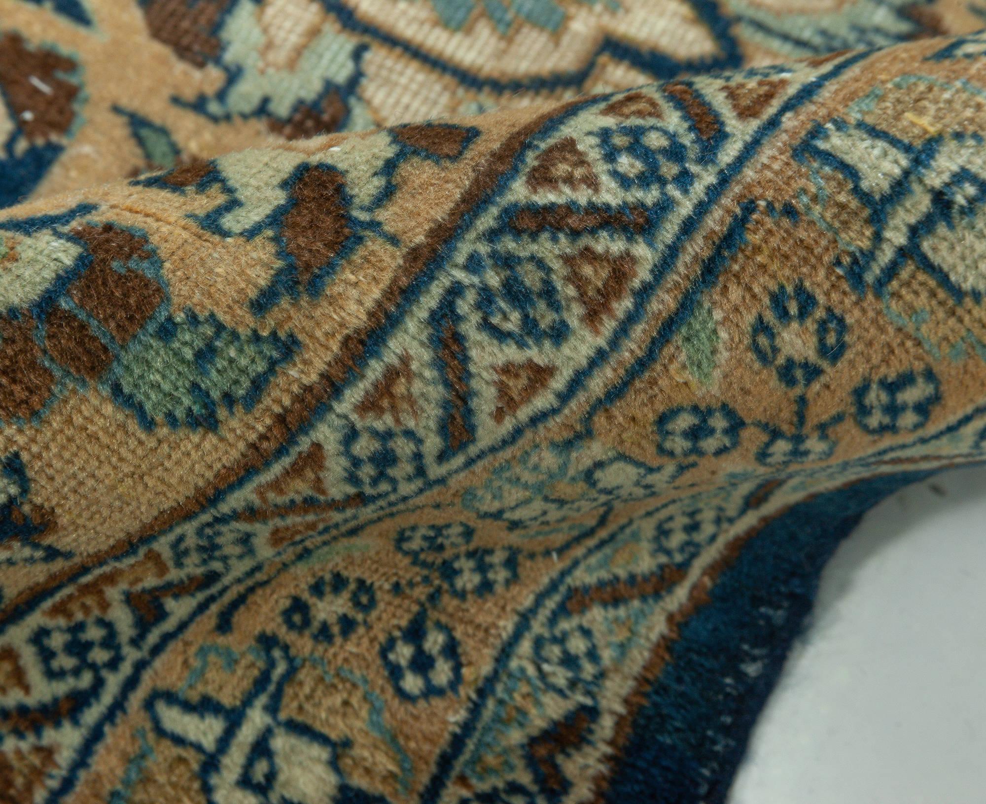 Hand-Woven Vintage Persian Tabriz Botanic Handmade Wool Carpet For Sale