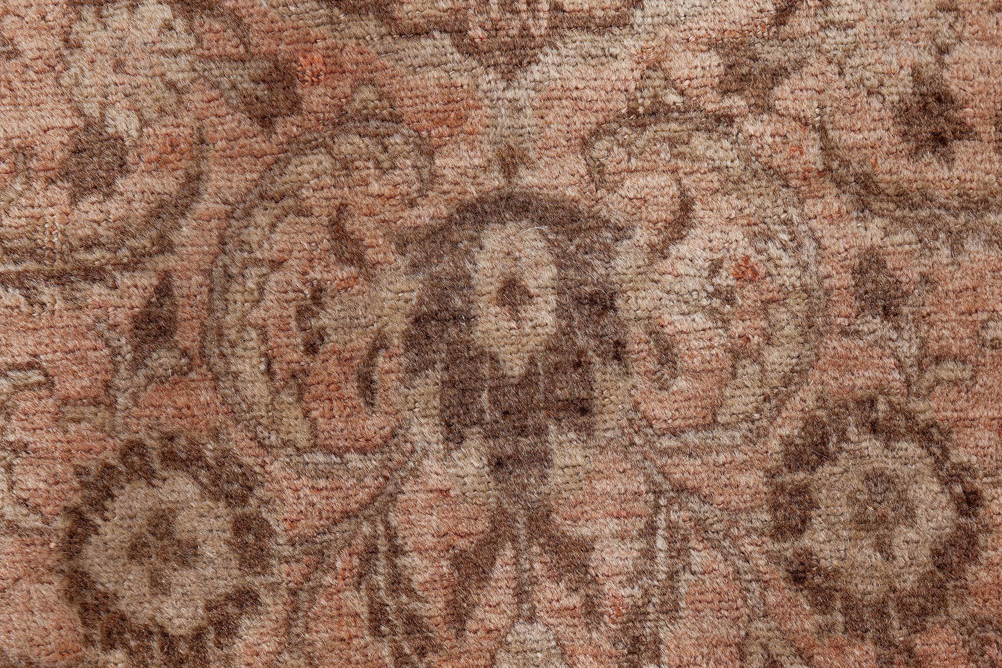 Vintage Persisch Tabriz Brown Handmade Wolle Teppich
Größe: 10'10