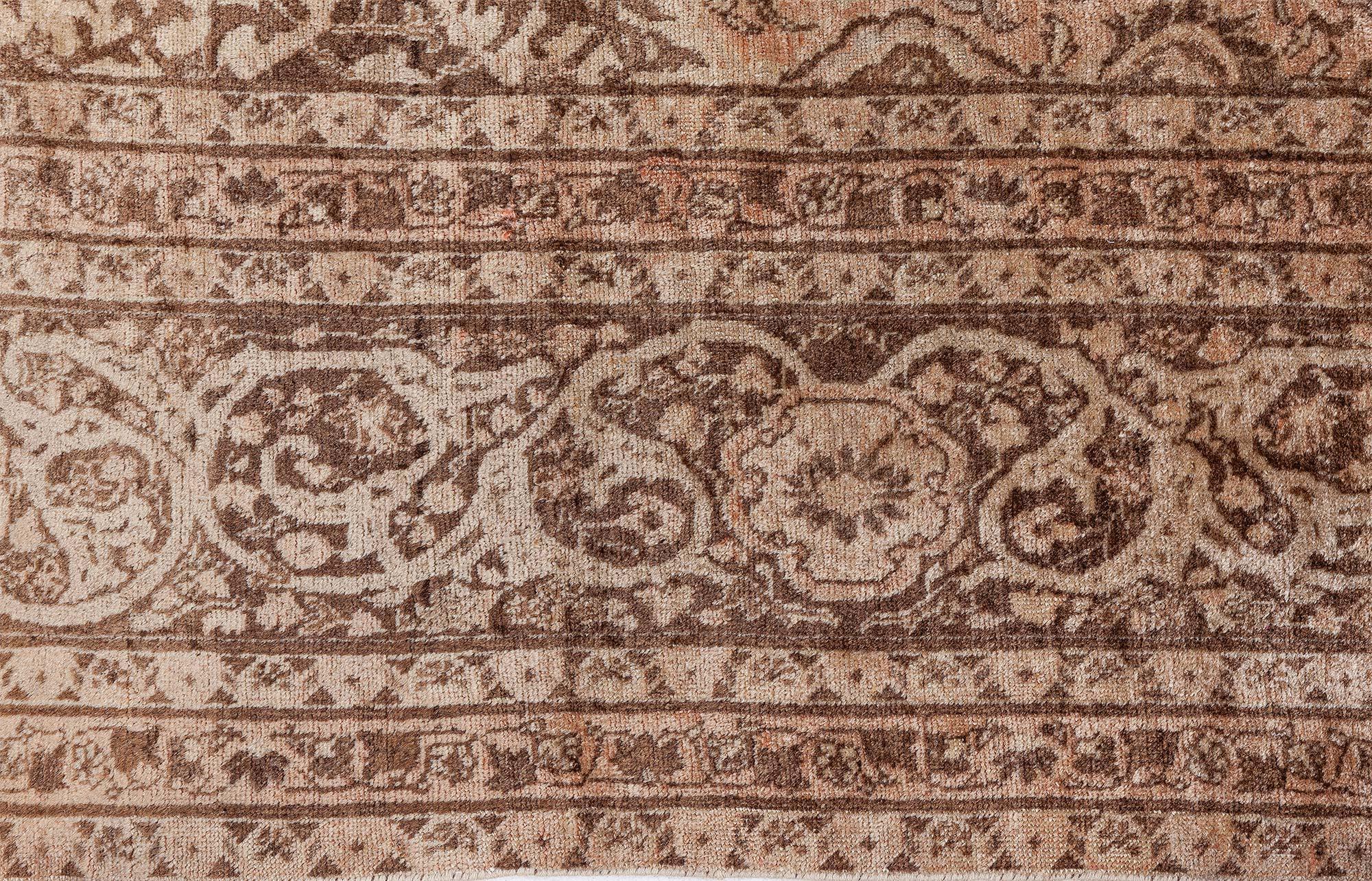 Doris Leslie Blau Vintage Persisch Tabriz Brown Handmade Wool Rug im Zustand „Gut“ im Angebot in New York, NY