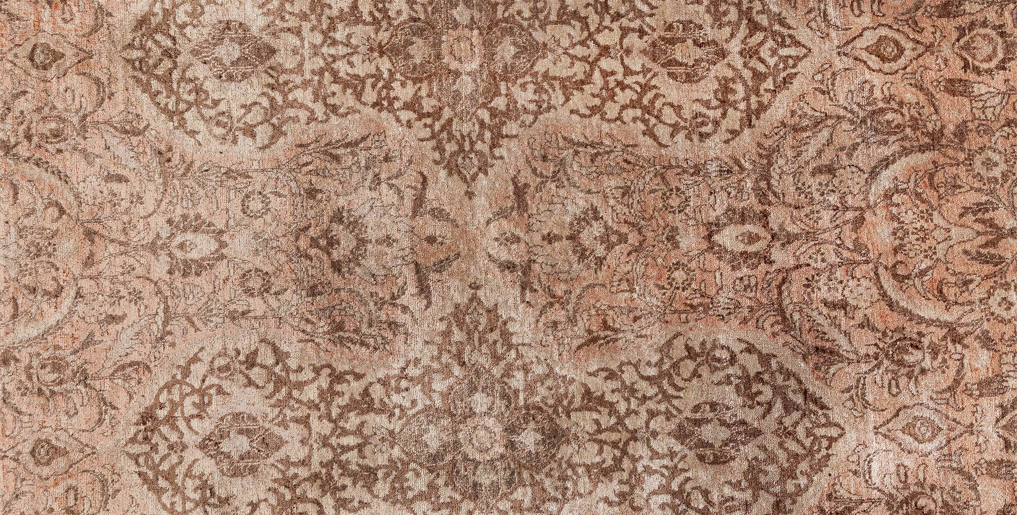 Doris Leslie Blau Vintage Persisch Tabriz Brown Handmade Wool Rug (20. Jahrhundert) im Angebot