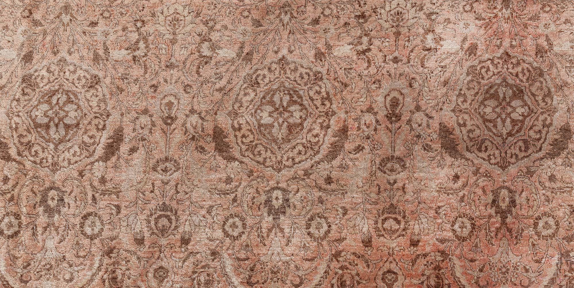 Doris Leslie Blau Vintage Persisch Tabriz Brown Handmade Wool Rug (Wolle) im Angebot