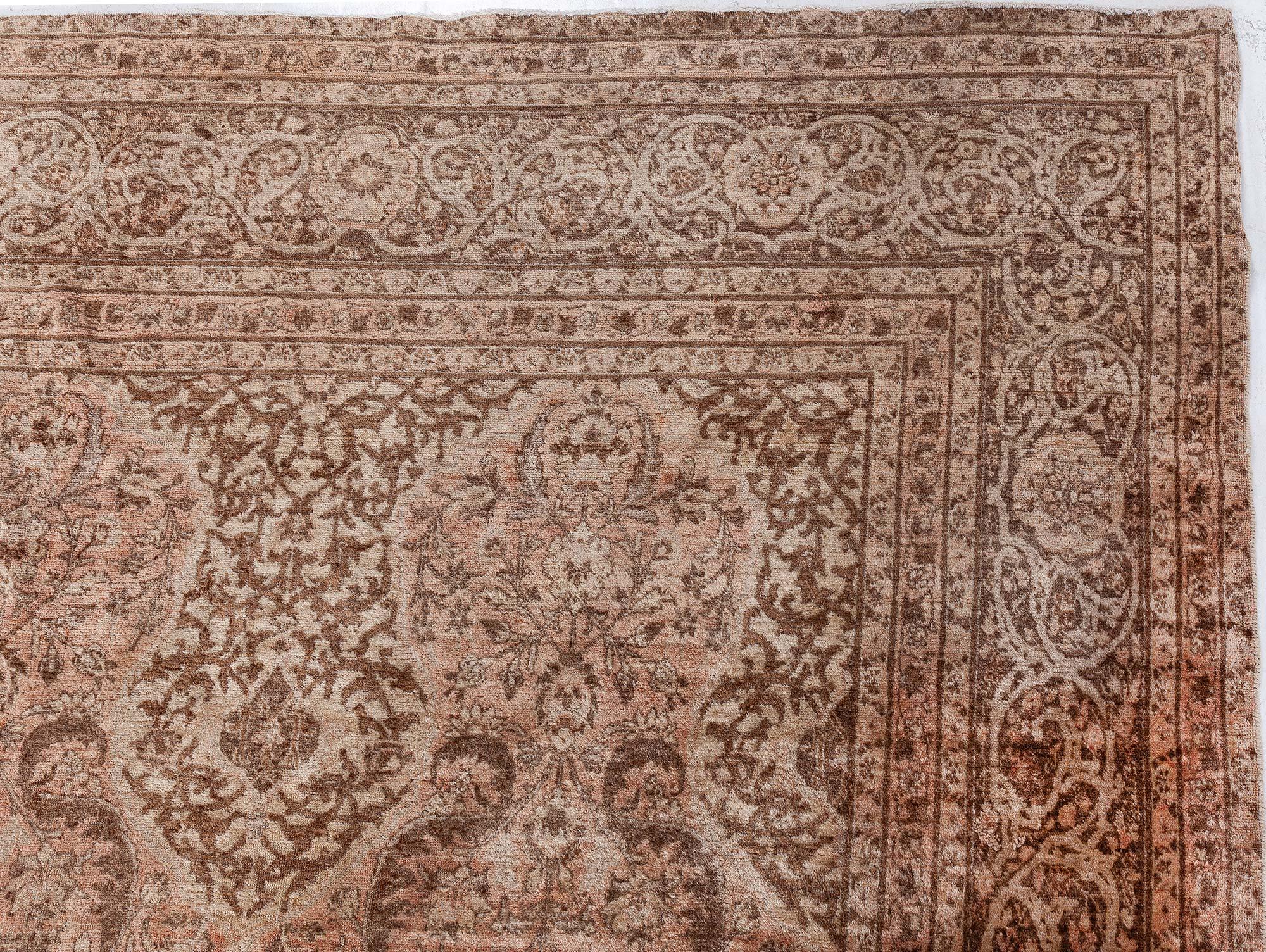 Doris Leslie Blau Vintage Persisch Tabriz Brown Handmade Wool Rug im Angebot 1