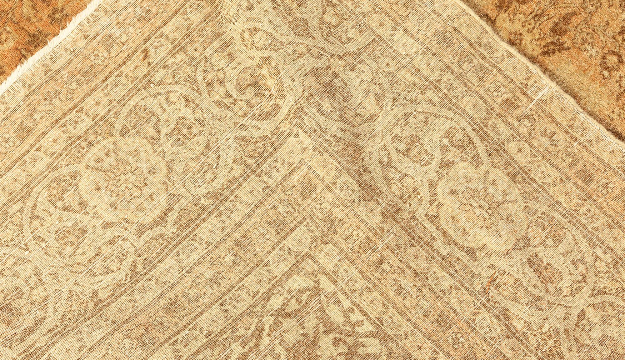 Vintage Persisch Tabriz Brown Handmade Wolle Teppich im Angebot 4