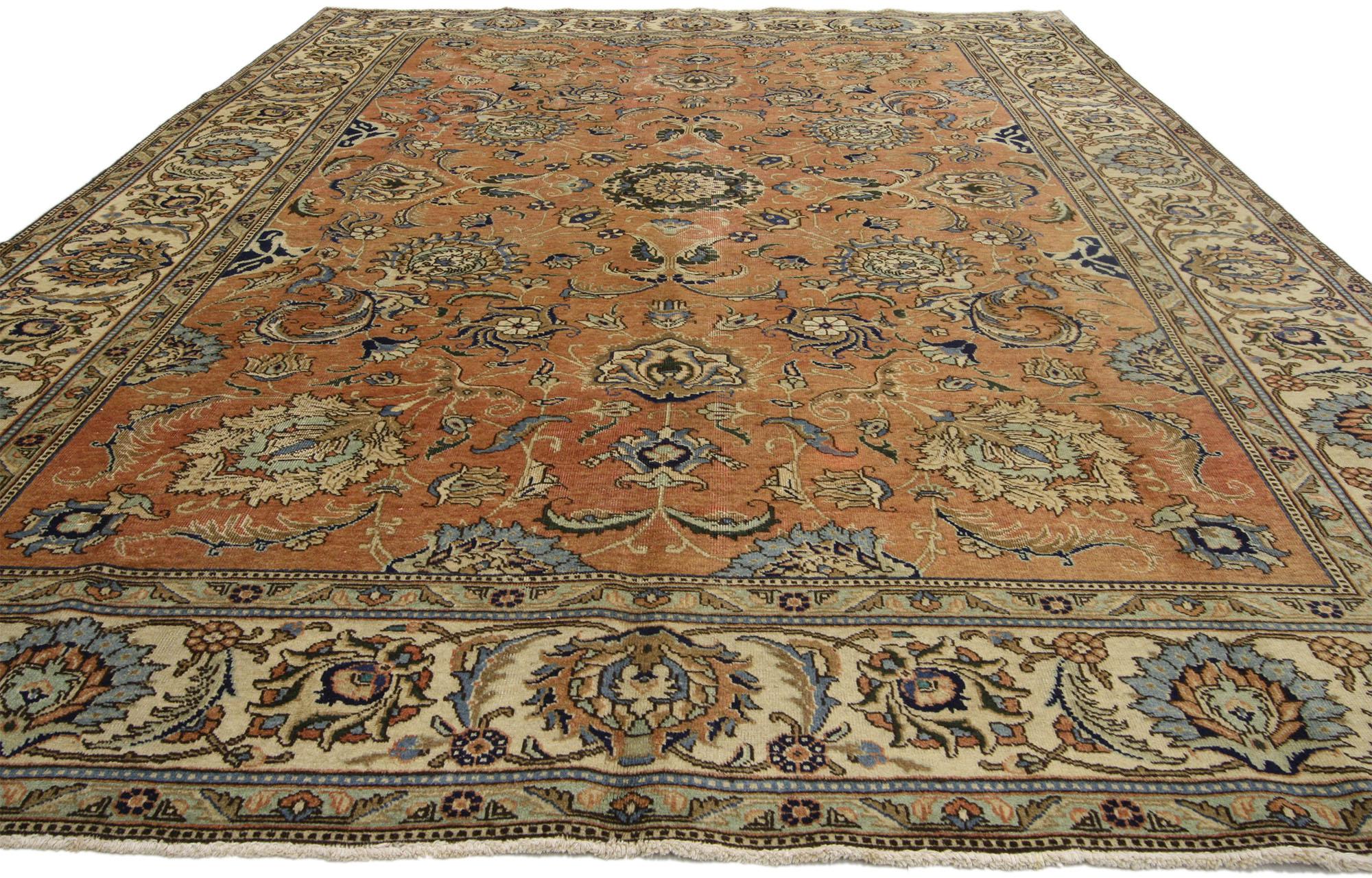 Vintage Persisch Tabriz Teppich (Handgeknüpft) im Angebot
