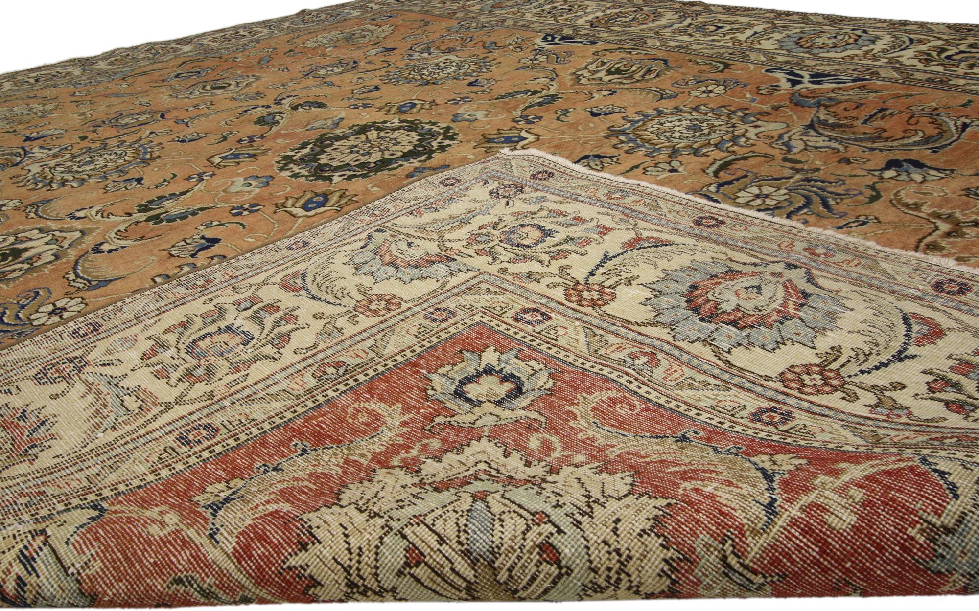 Vintage Persisch Tabriz Teppich im Zustand „Gut“ im Angebot in Dallas, TX