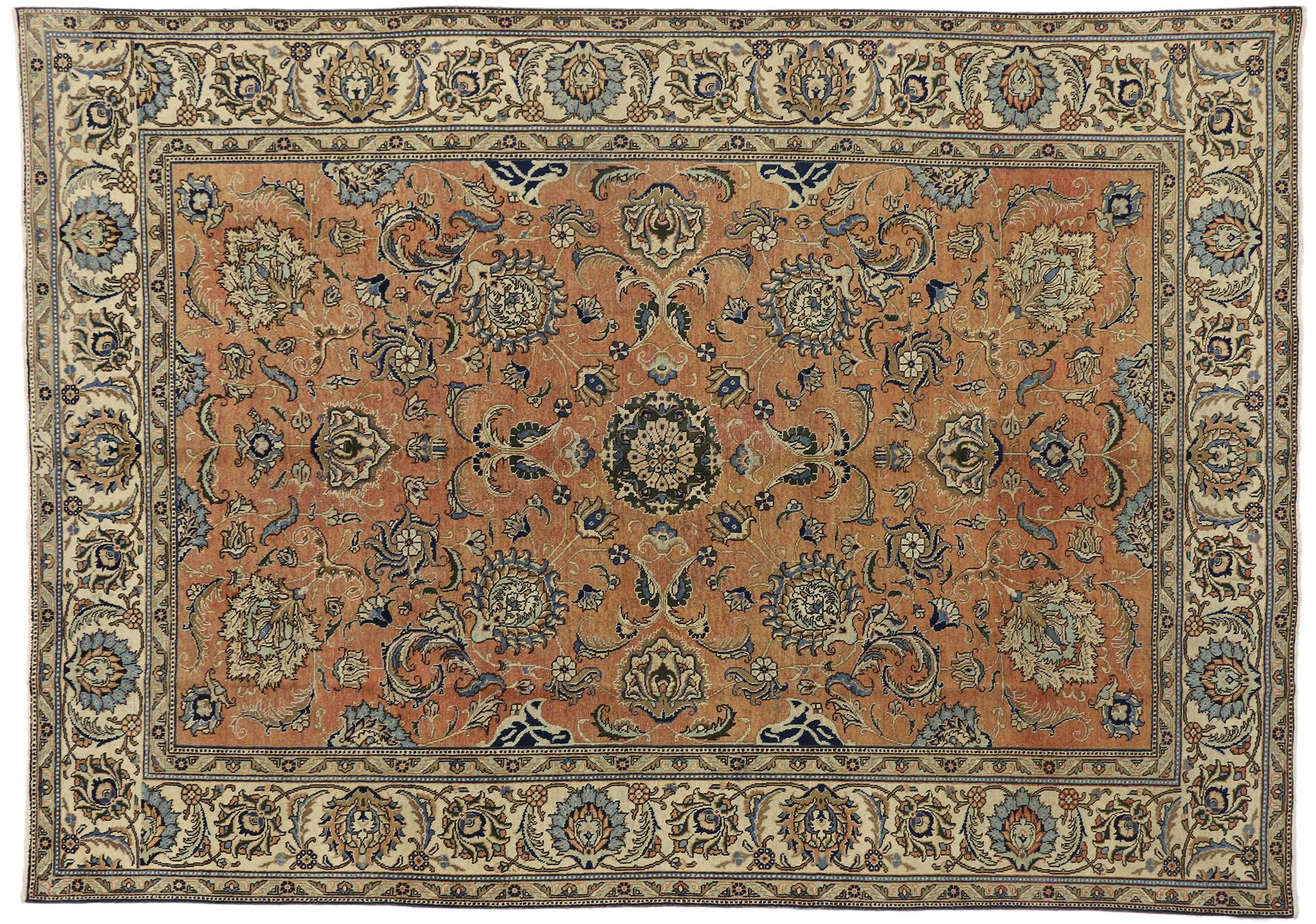 Vintage Persisch Tabriz Teppich (20. Jahrhundert) im Angebot