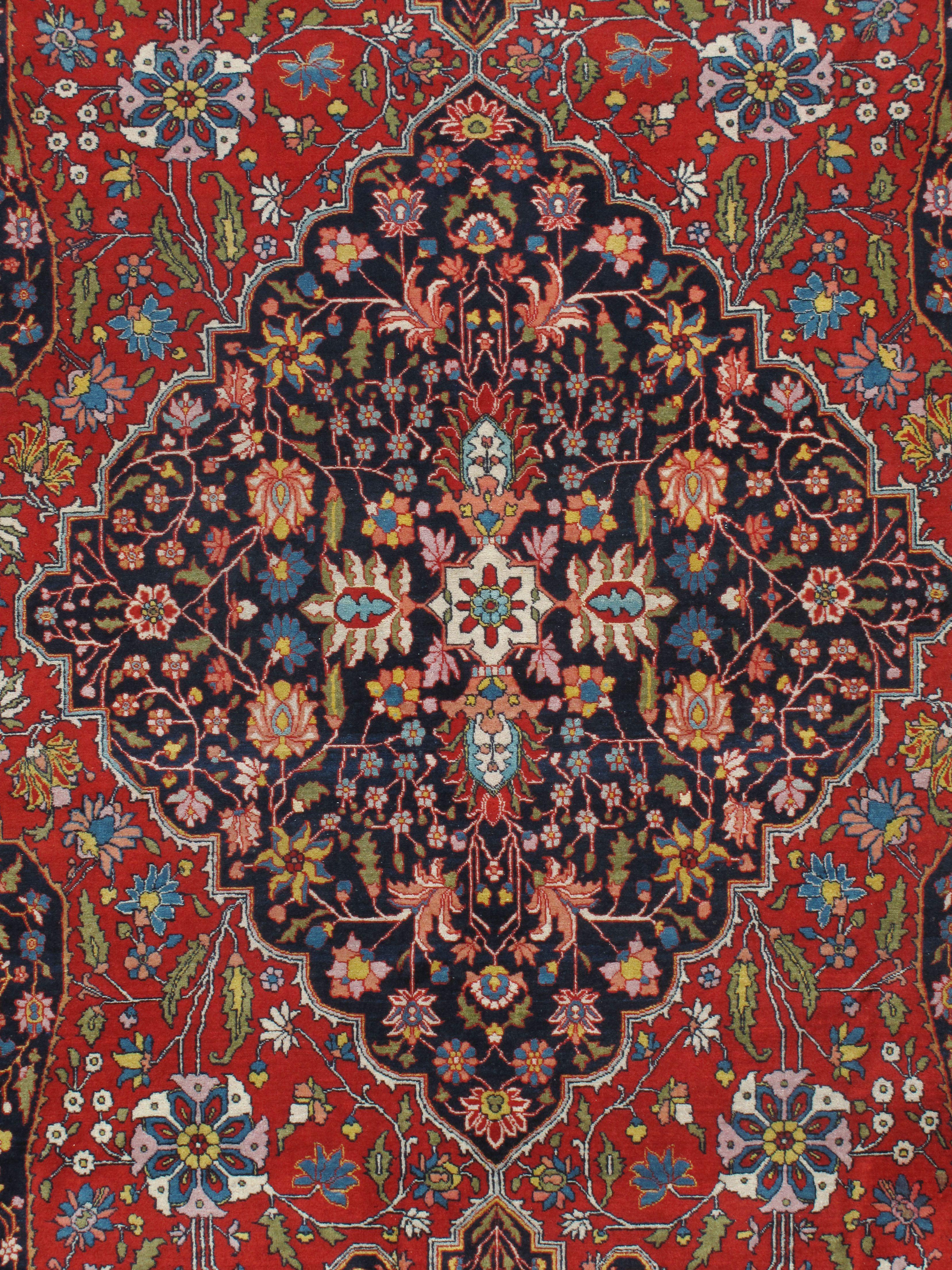 Lana Tappeto persiano Tabriz vintage del 1940 in lana annodata a mano 8'6 x 11'6 in vendita