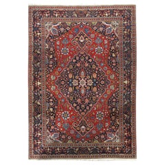 Vintage Circa 1940 Persian Tabriz Carpet Rug Hand Knotted Wool 8'6 x 11'6