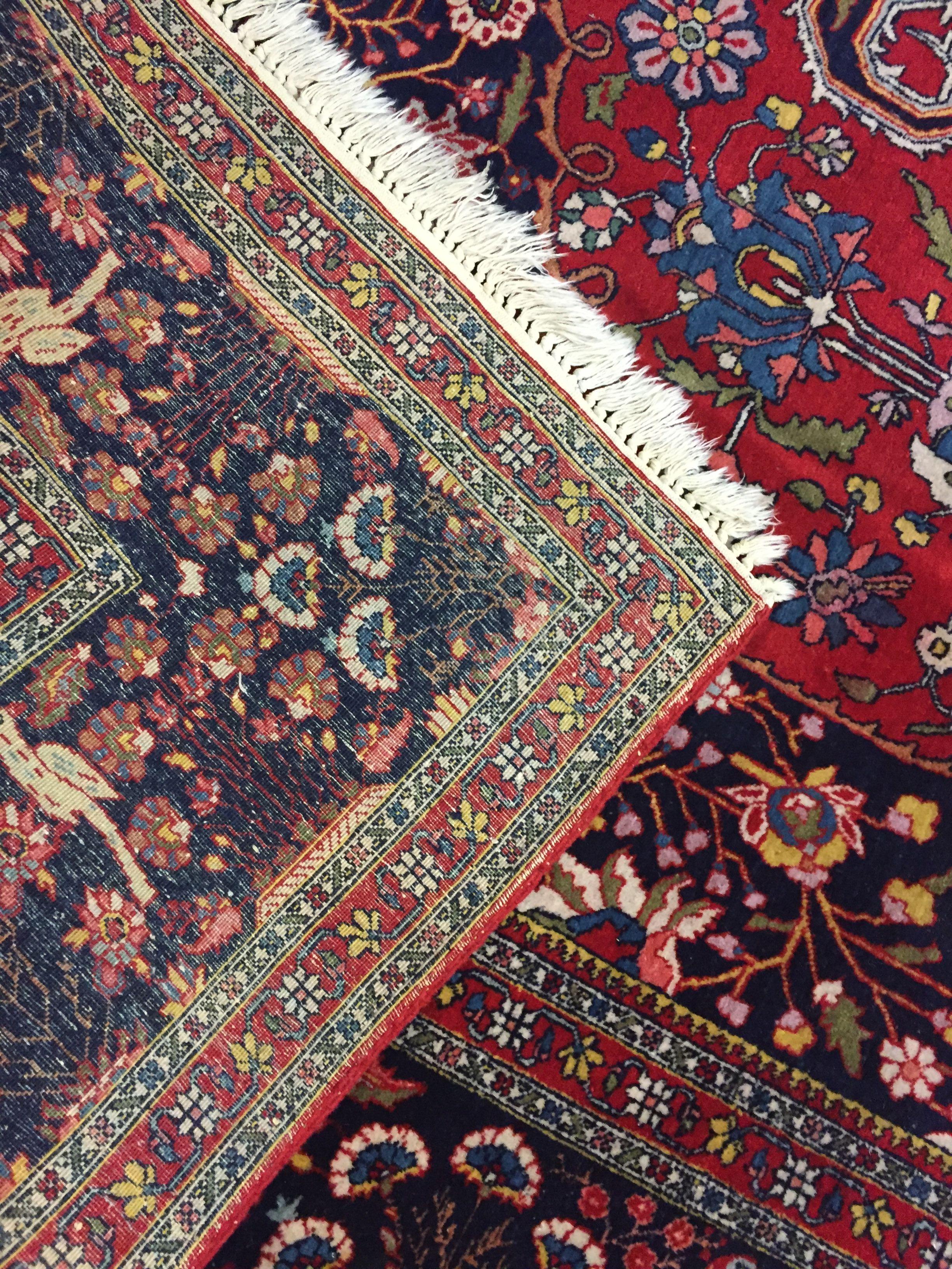 Wool Vintage Persian Tabriz Carpet Rug  8'6 x 11'6 For Sale