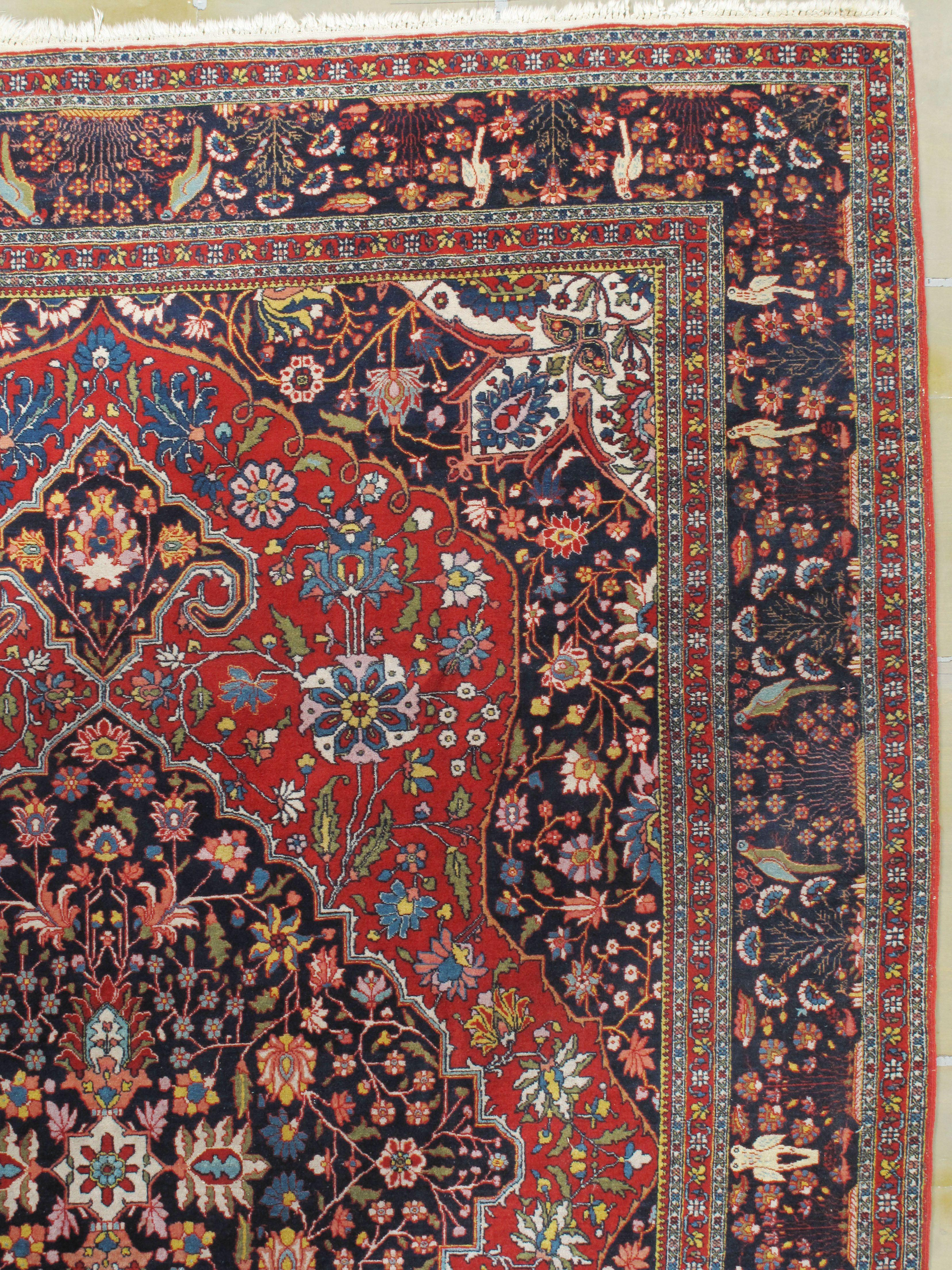 Vintage Persian Tabriz Carpet Rug  8'6 x 11'6 For Sale 3