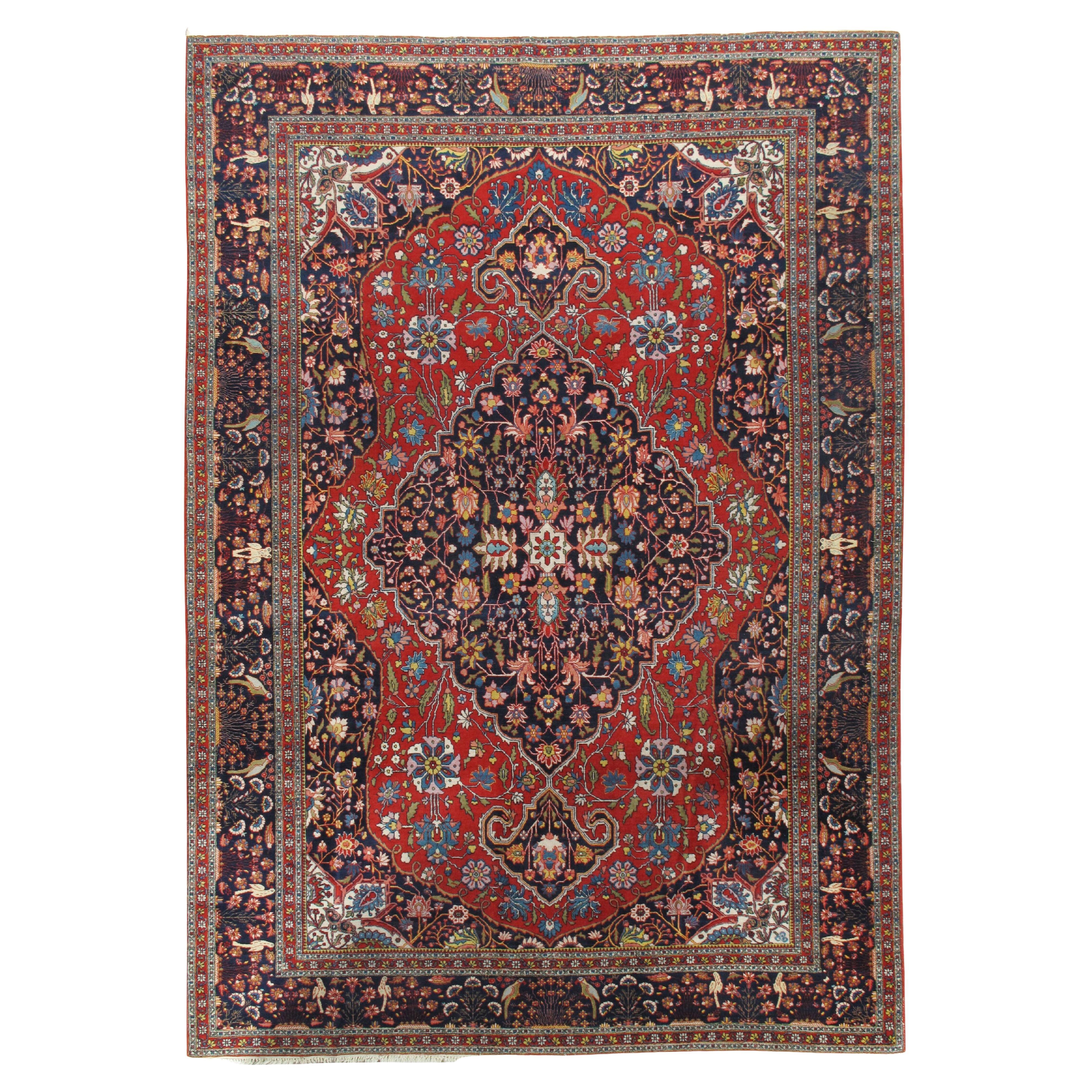Vintage Persian Tabriz Carpet Rug  8'6 x 11'6