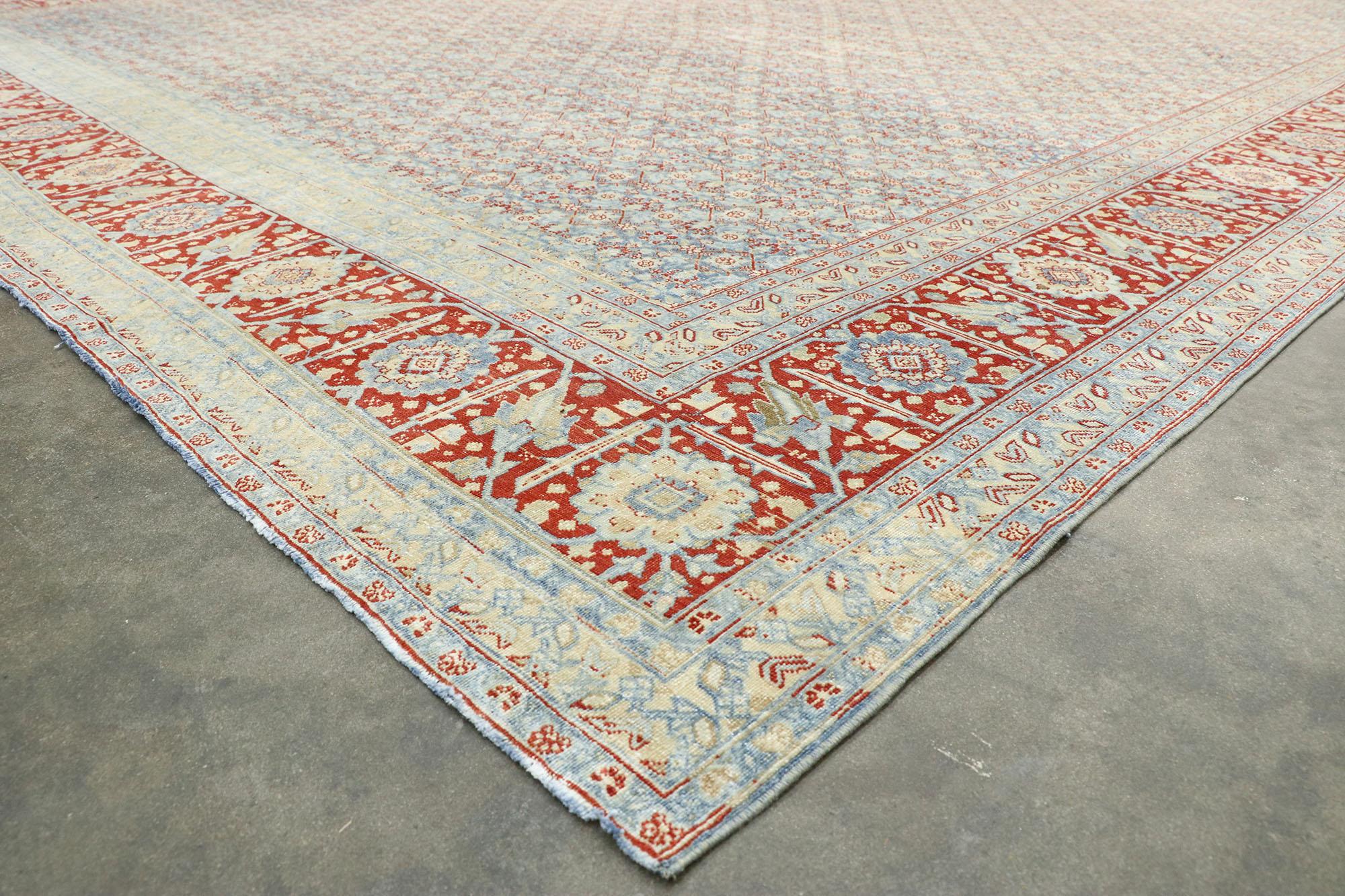 20th Century Vintage Persian Tabriz Design Rug with Southern Living American Colonial Style For Sale