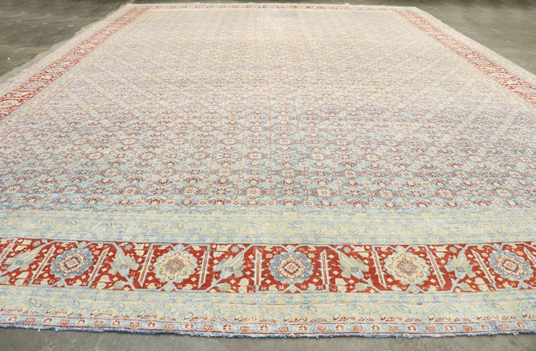 Wool Vintage Persian Tabriz Design Rug with Southern Living American Colonial Style For Sale