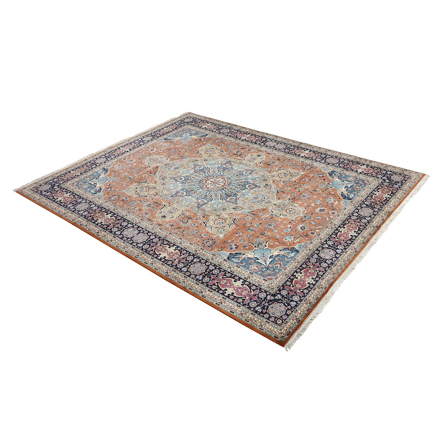 Persiano Tappeto persiano Tabriz Emad vintage in kork e cotone - Dimensioni: 12'6 X 10' in vendita