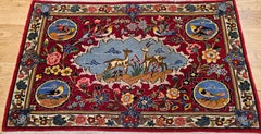 vVntage Hand-Knotted Persian Tabriz Pictorial Area Rug