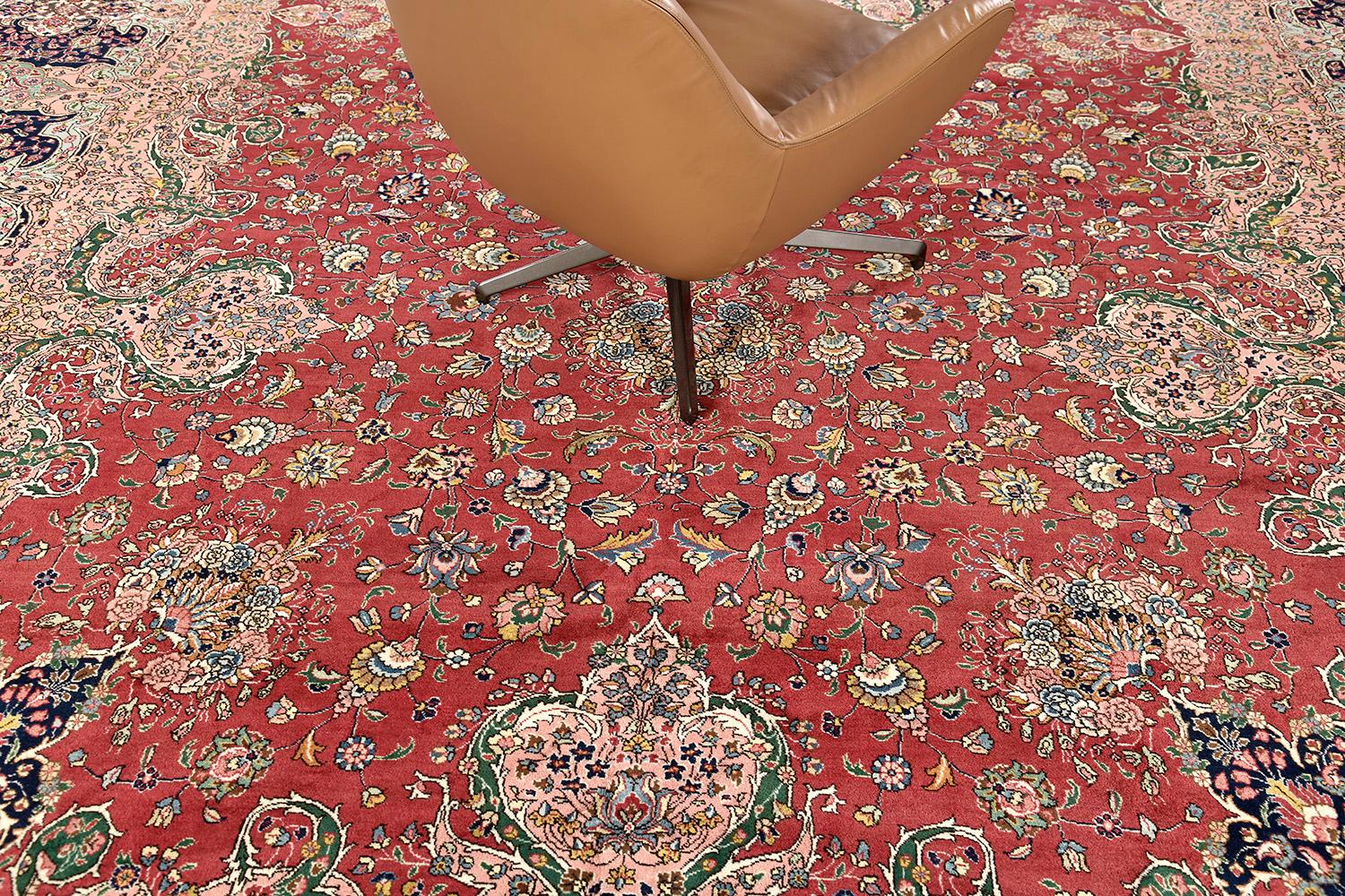 Wool Vintage Persian Tabriz For Sale